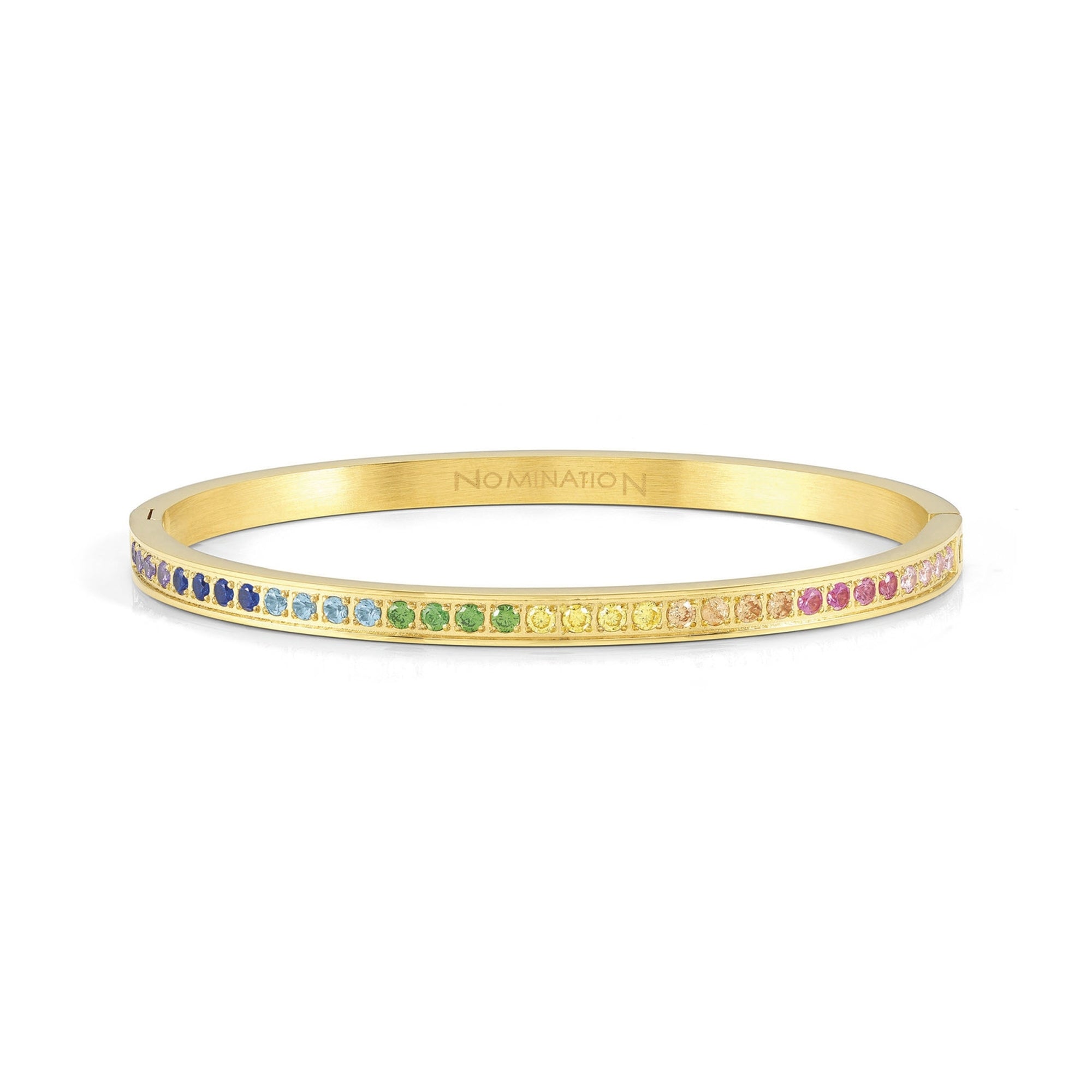 PRETTY BANGLES bracelet in steel and cz MIXED fin. Yellow Gold PVD