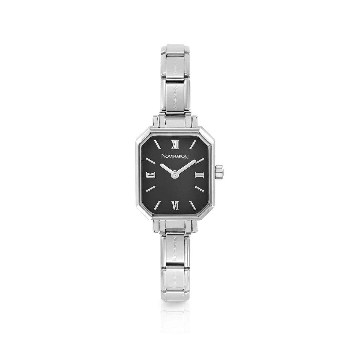 PARIS watch with NEW RECTANGULAR steel strap Black – Gift & Wrap