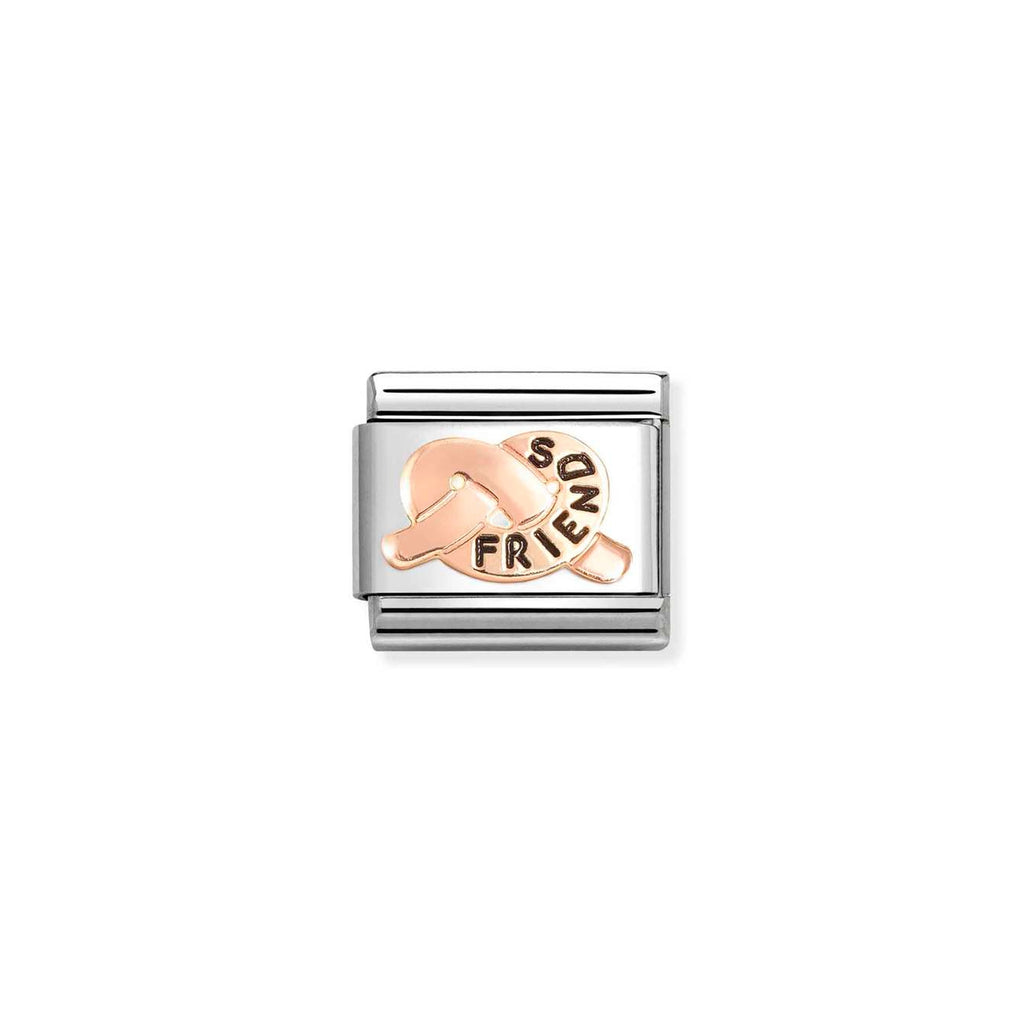 Composable Classic SYMBOLS steel, enamel and 9k rose gold FRIENDS knot