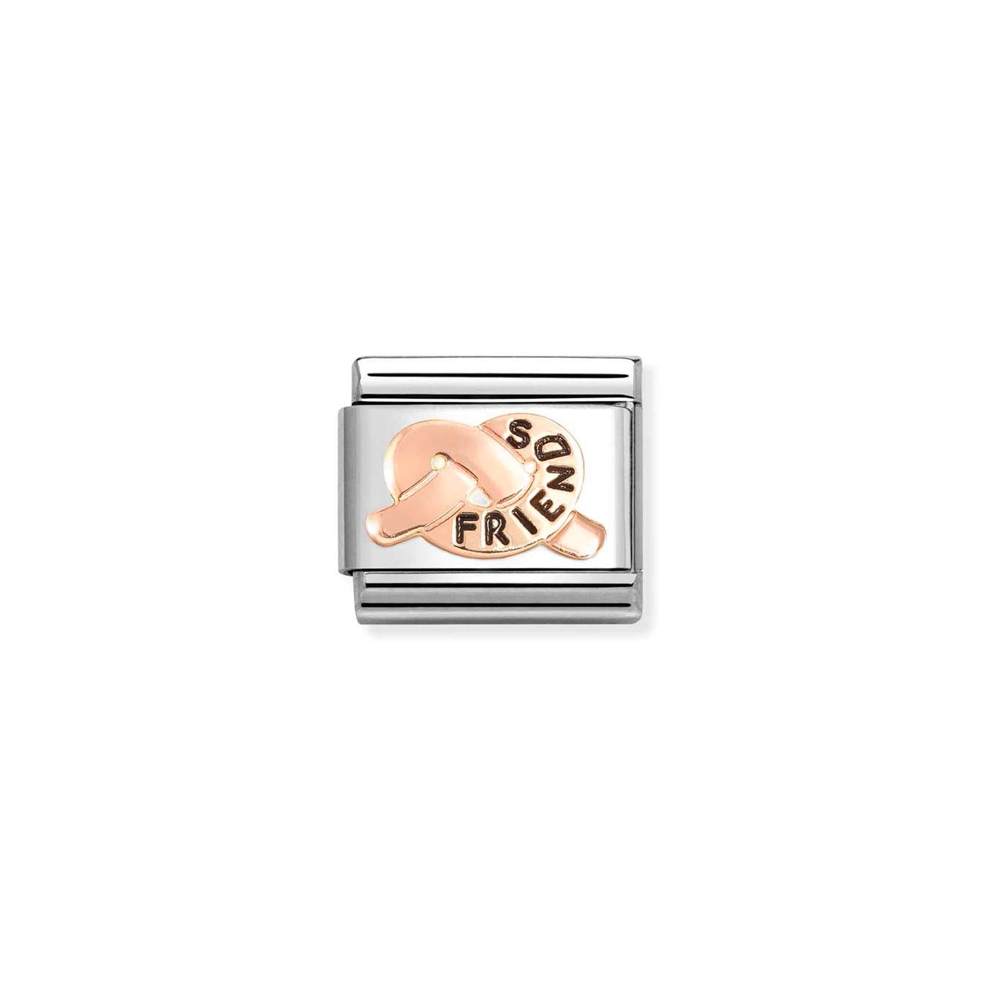 Composable Classic SYMBOLS steel, enamel and 9k rose gold FRIENDS knot
