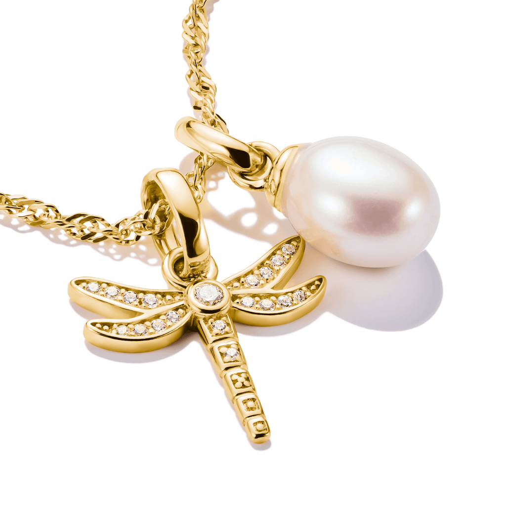 THOMAS SABO Charm Pendant Freshwater Pearl Connect gold-plated