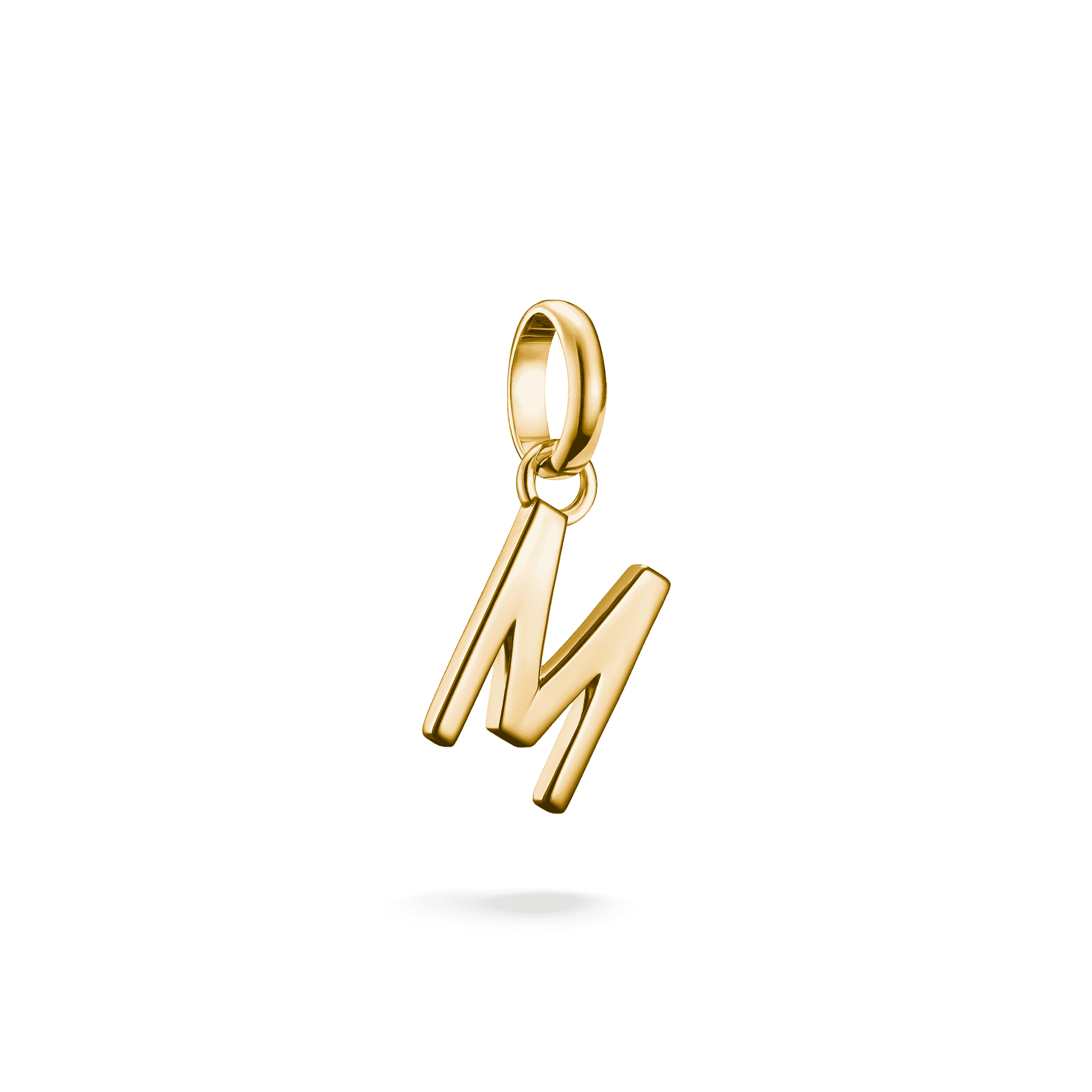 Charm Pendant Letter M Connect Gold-Plated