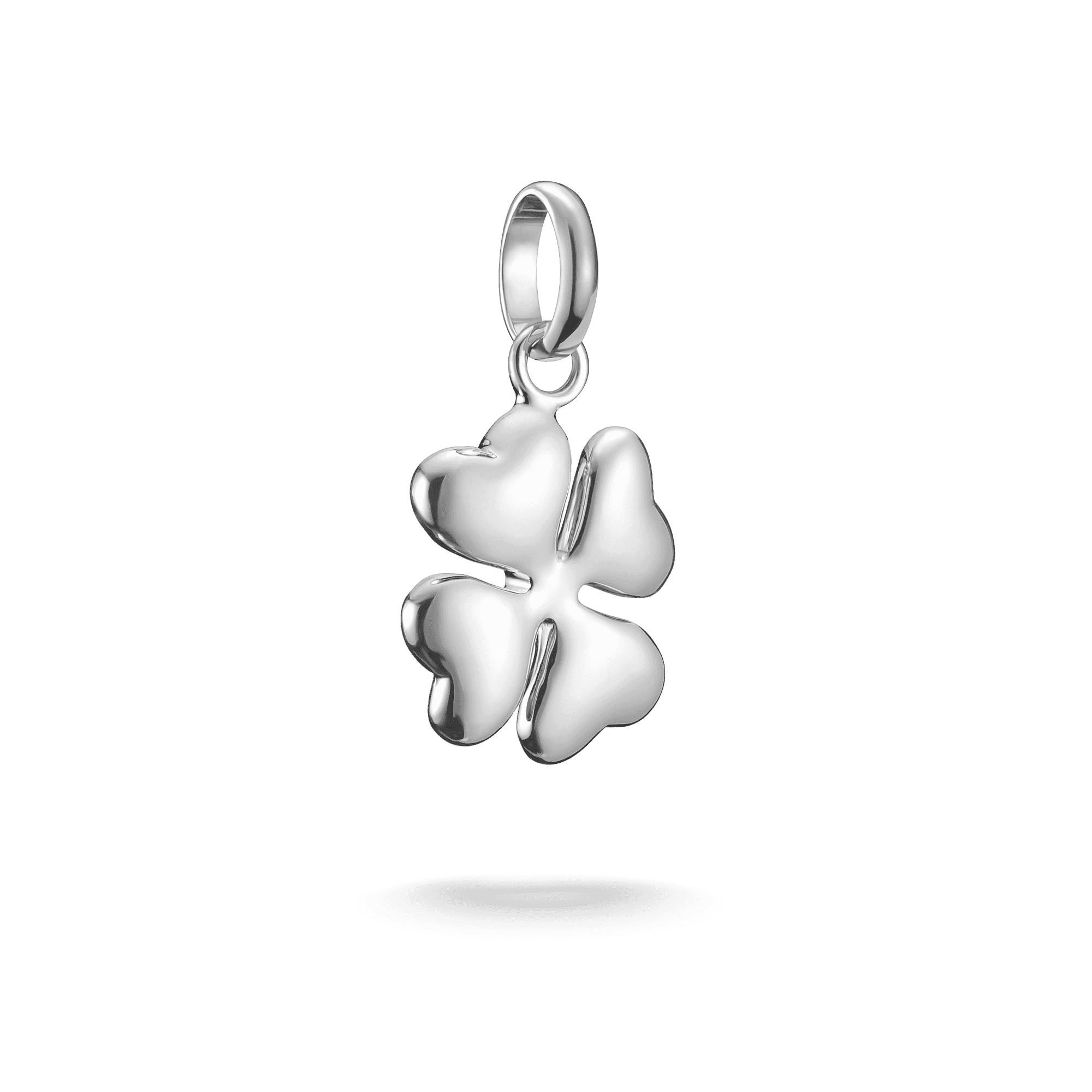Charm Connect Lucky Clover In 3D Silver Pendant