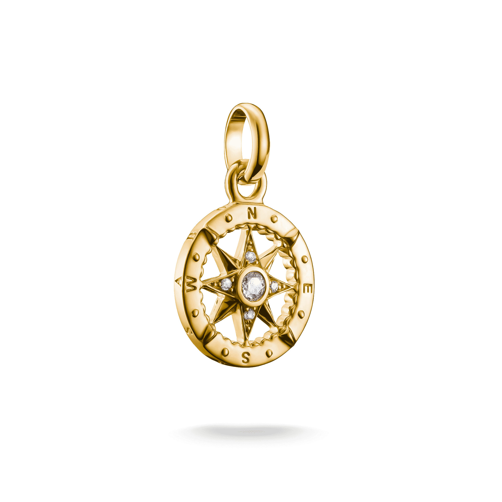 Charm Connect Compass with Stones Silver Pendant