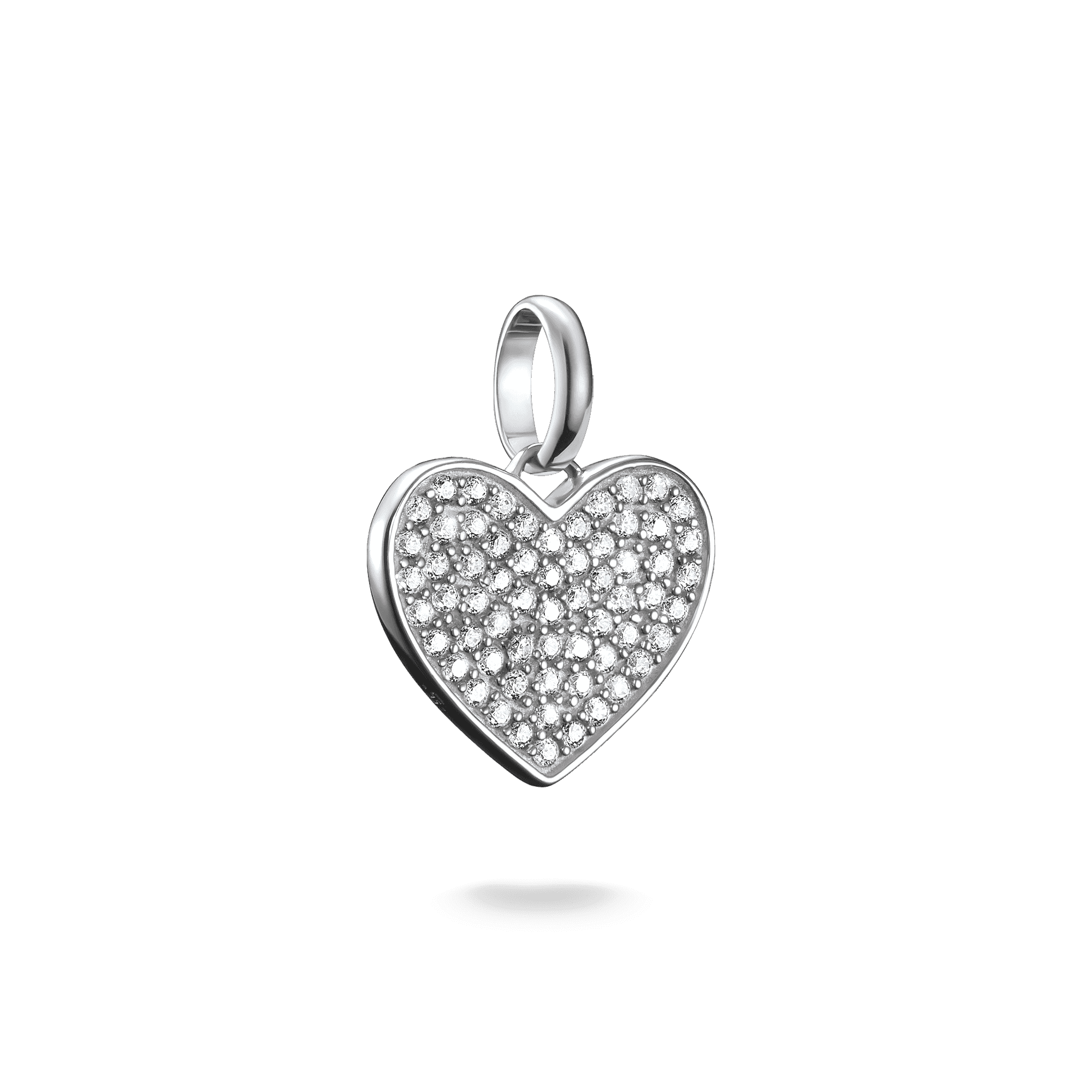 Charm Connect Pavé-Heart Silver Pendant