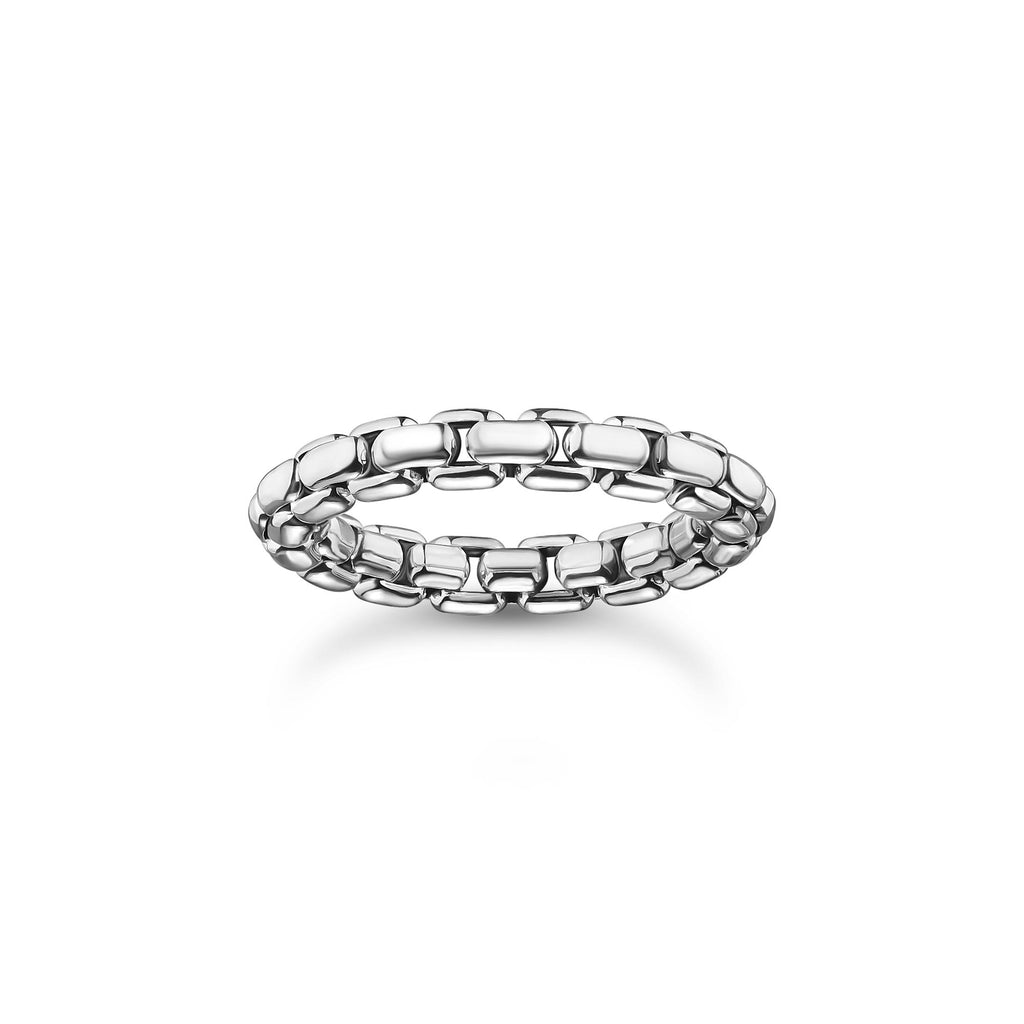 Silver Box Chain Ring