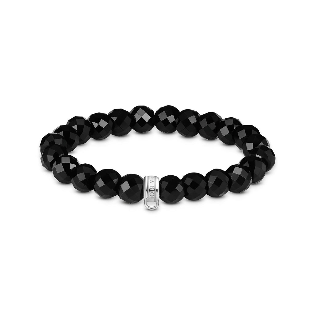 THOMAS SABO Charm Bracelet with Oval Obsidian Beads