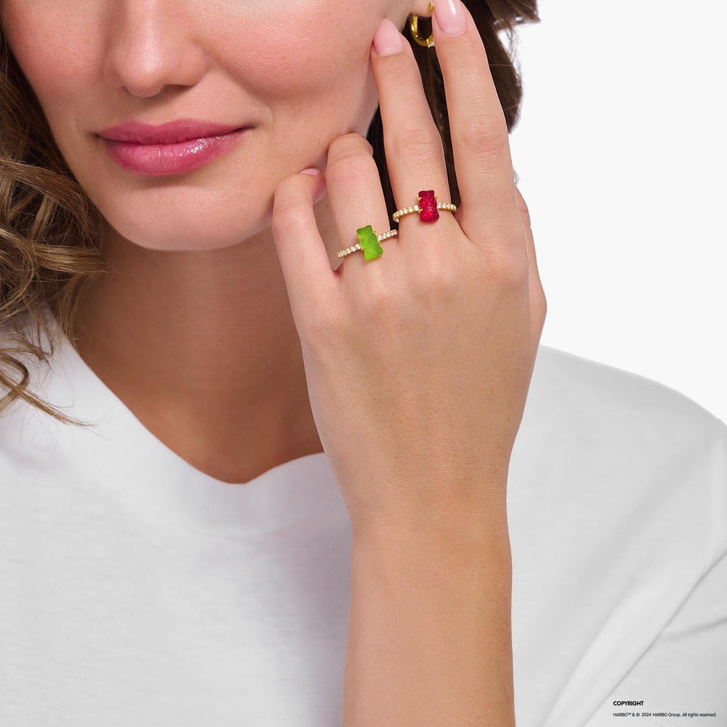 THOMAS SABO x HARIBO: Ring with Goldbear - Green