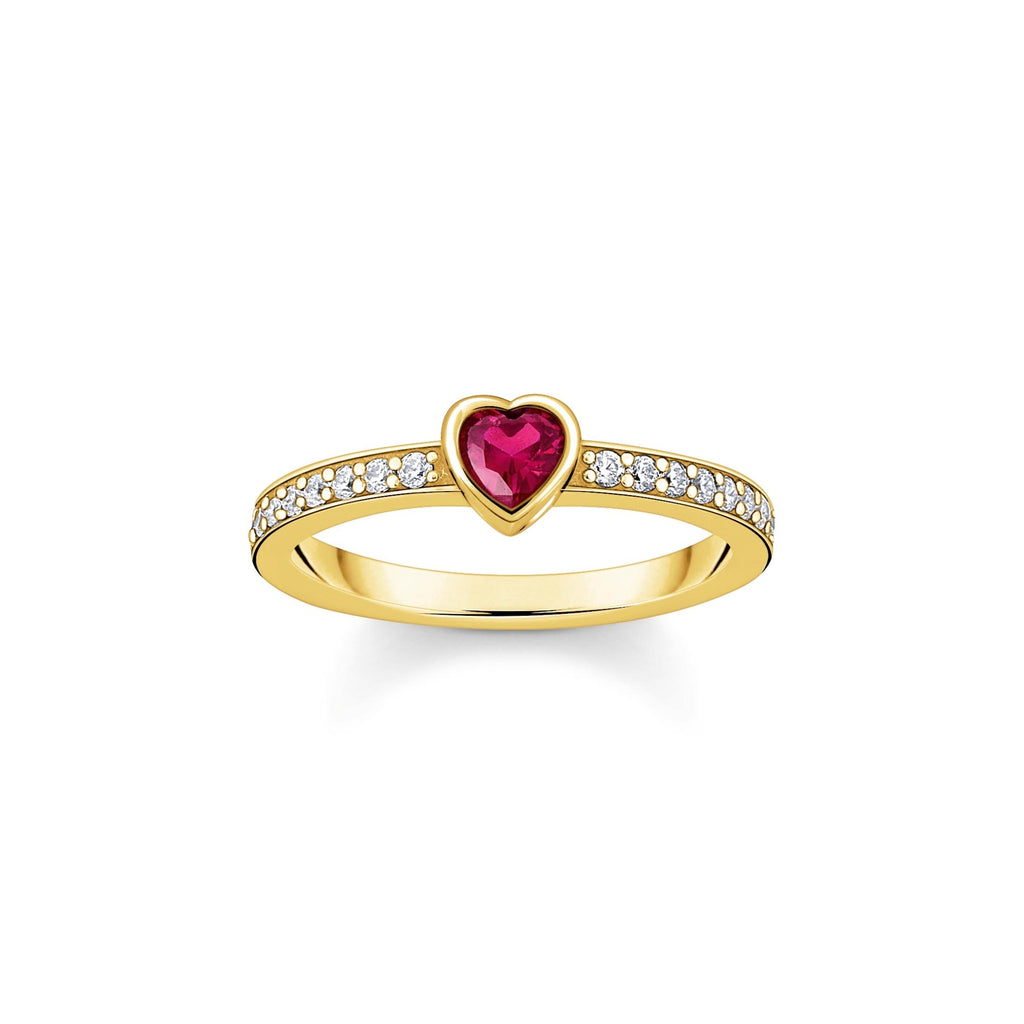 Solitaire Ring with Heart Stone
