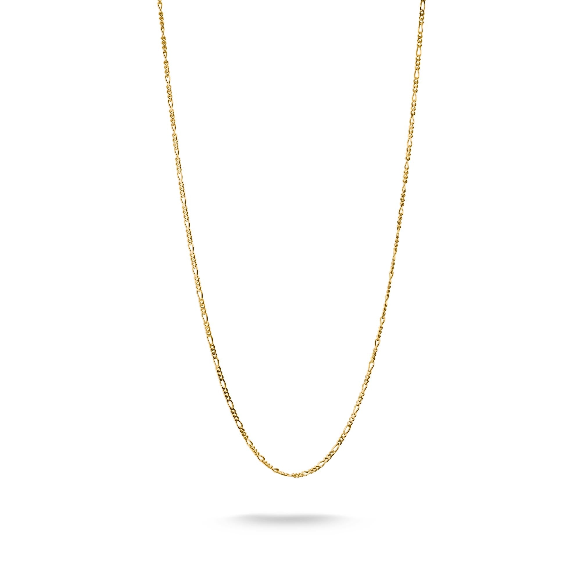 Gold-Plated Charm Figaro Design Necklace