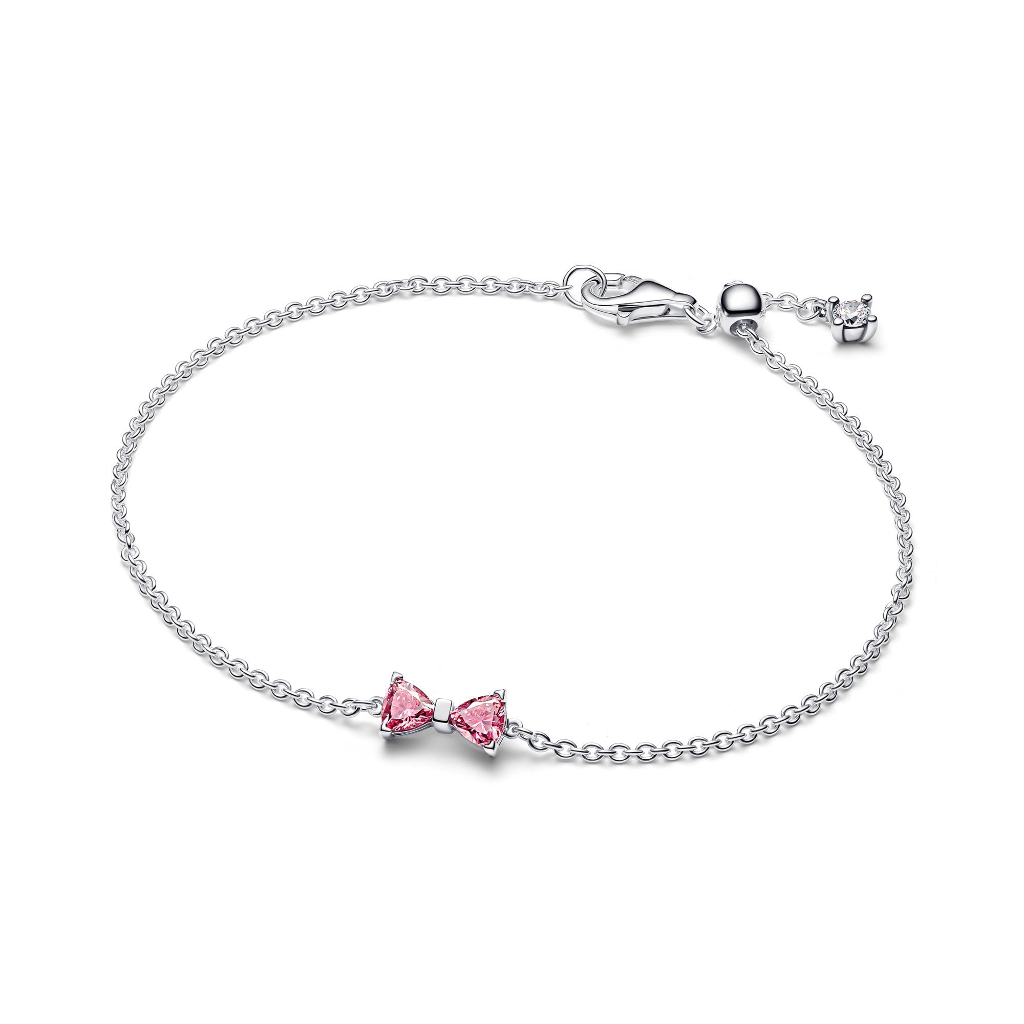 Pink Bow Chain Bracelet