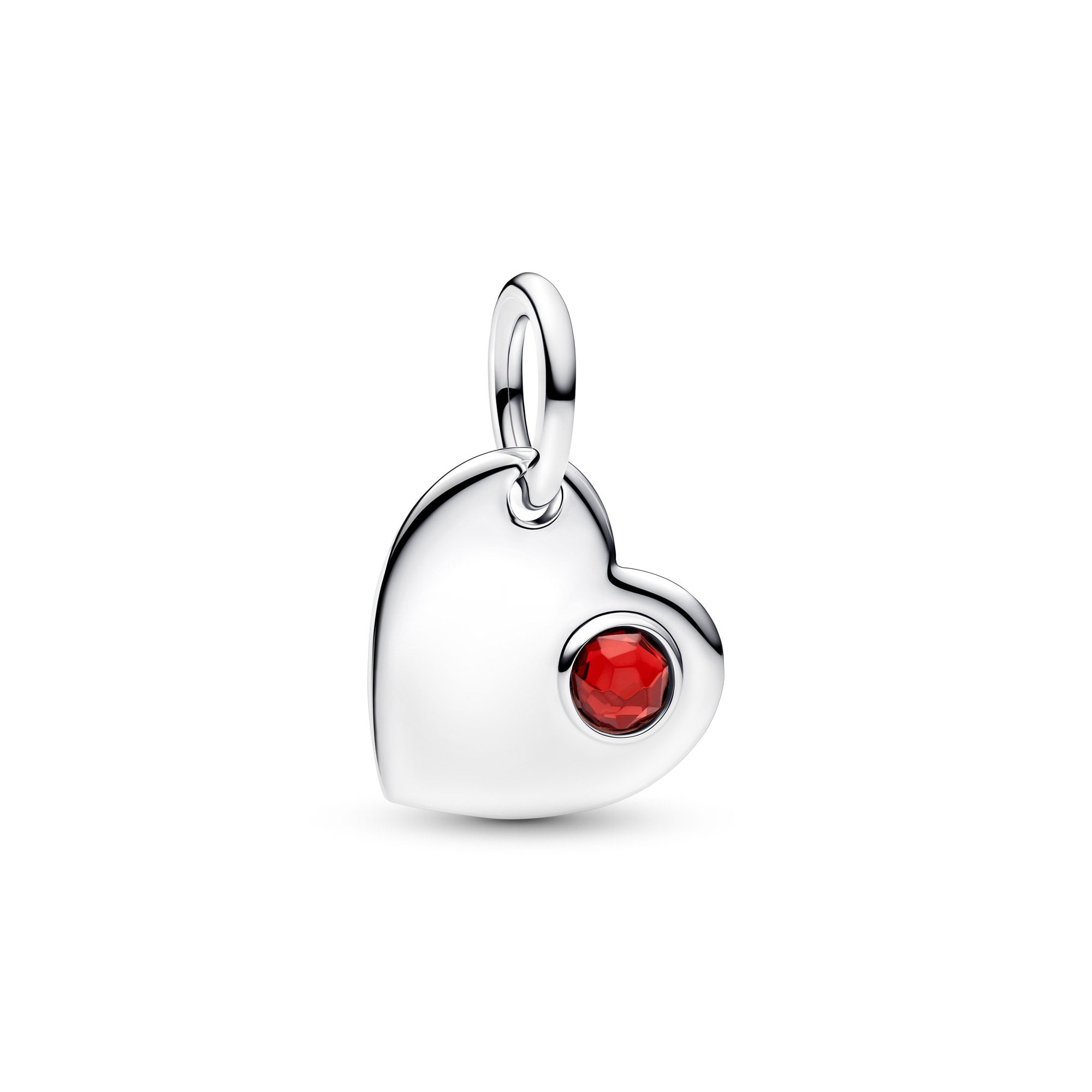 January Birthstone Engravable Heart Dangle Charm