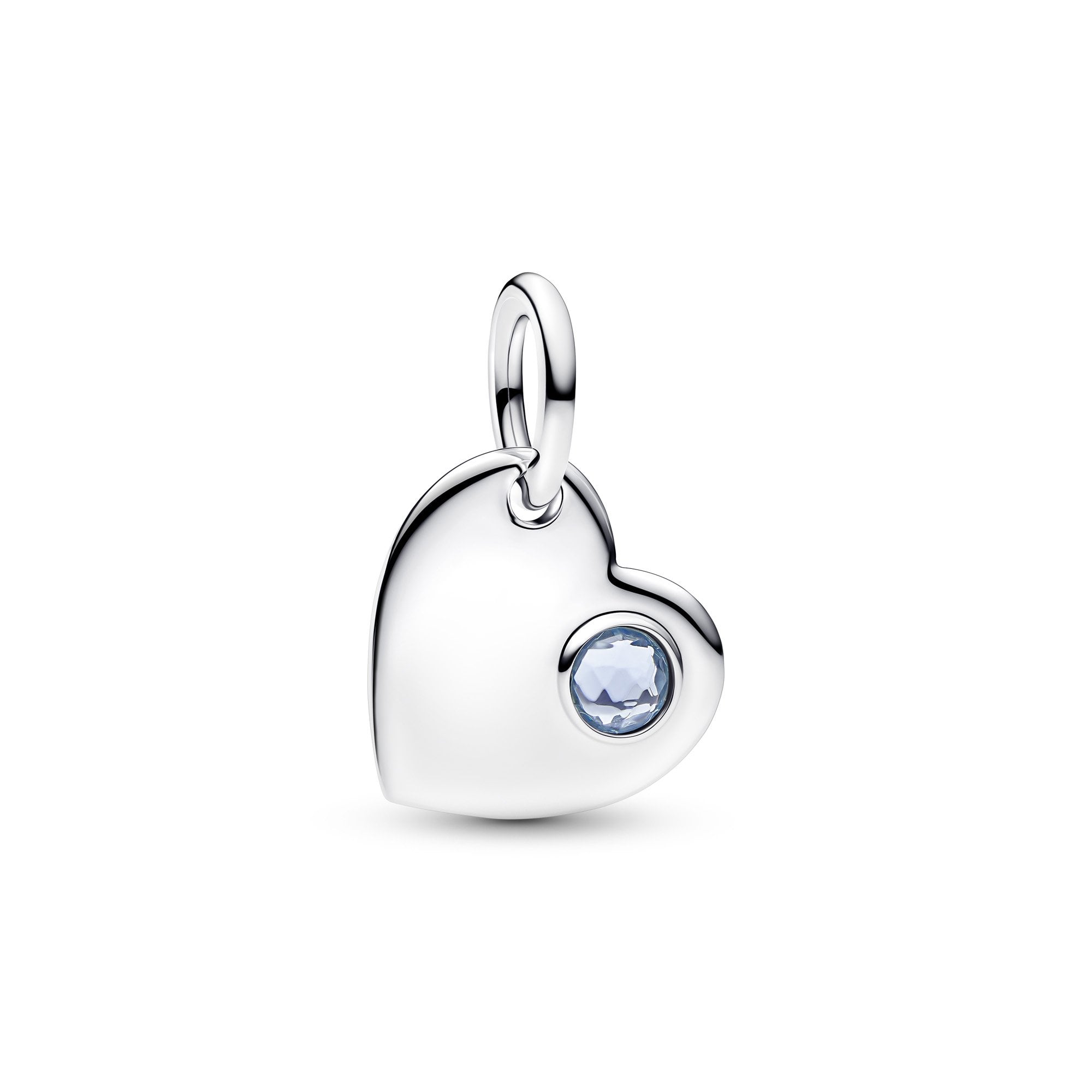 March Birthstone Engravable Heart Dangle Charm