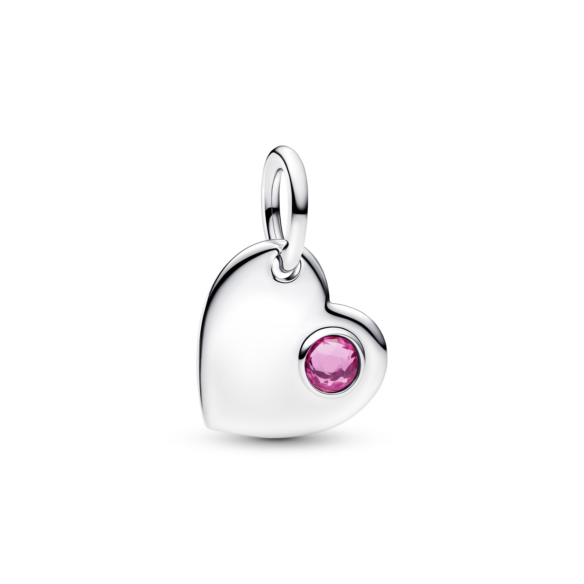 October Birthstone Engravable Heart Dangle Charm