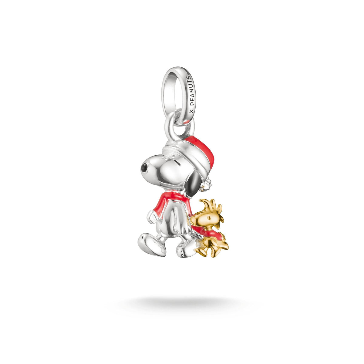 THOMAS SABO 18k Gold Plated Charm Pendant Snoopy & Woodstock Santa Edition PEANUTS Connect