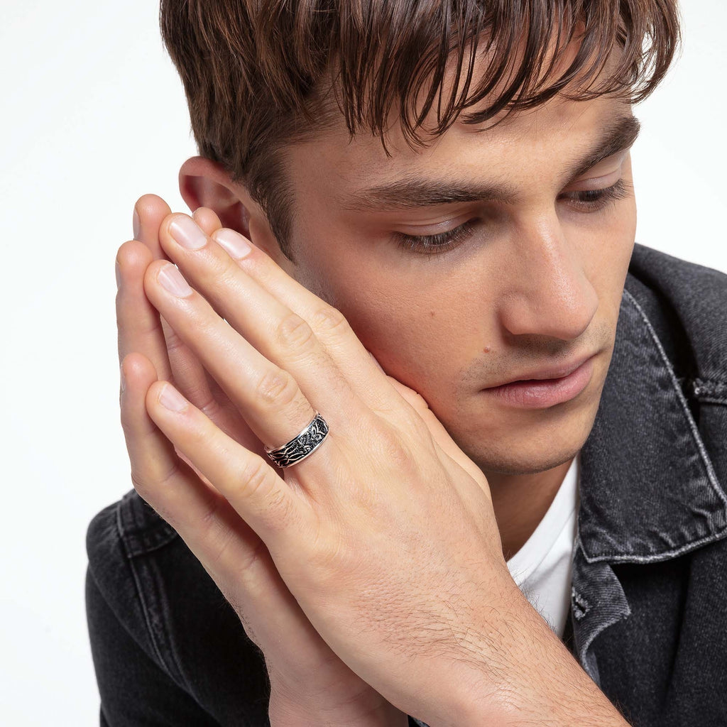 Black Tiger pattern Ring