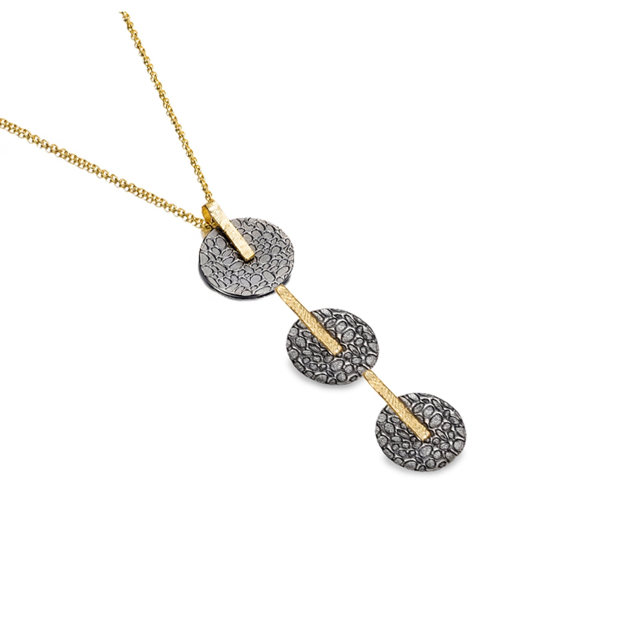 Pendant Kymbal Silver 43mm Gold 18k Black Ruthenium