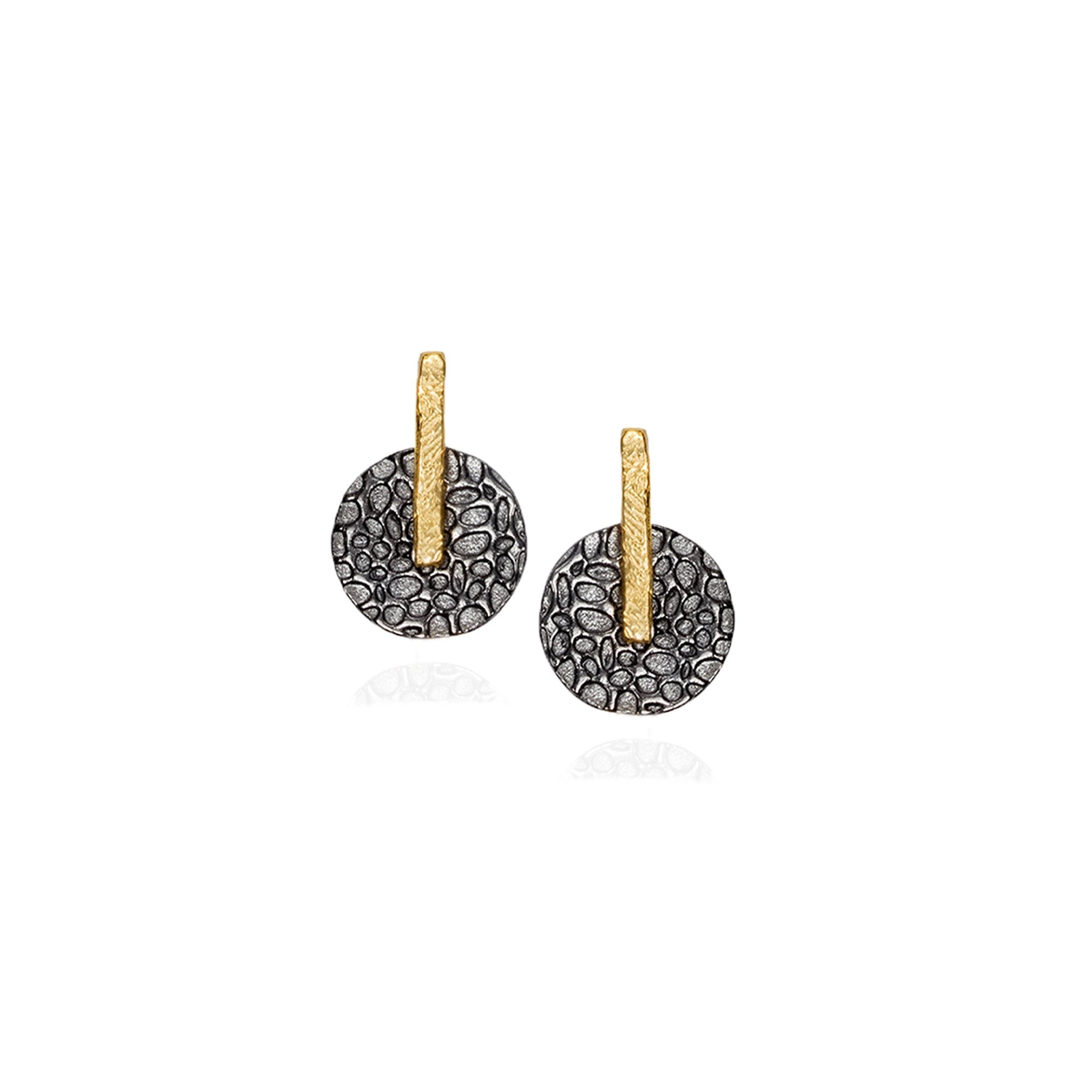 Earrings Kymbal Silver 13mm Gold 18k Black Ruthenium