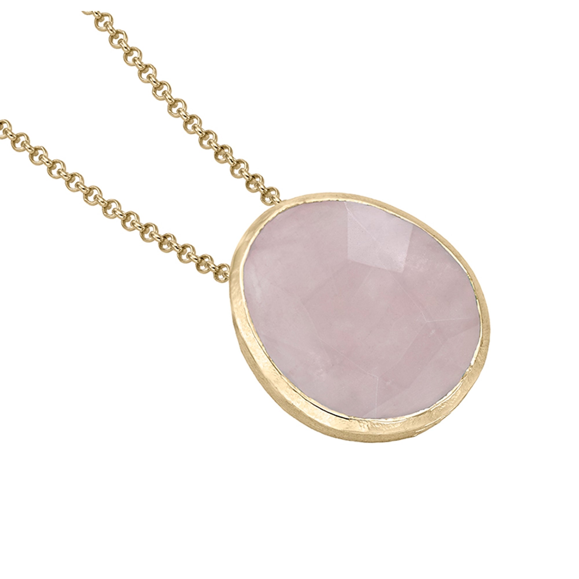 Pendant Shade Silver Rose Quartz 20mm Gold 18k