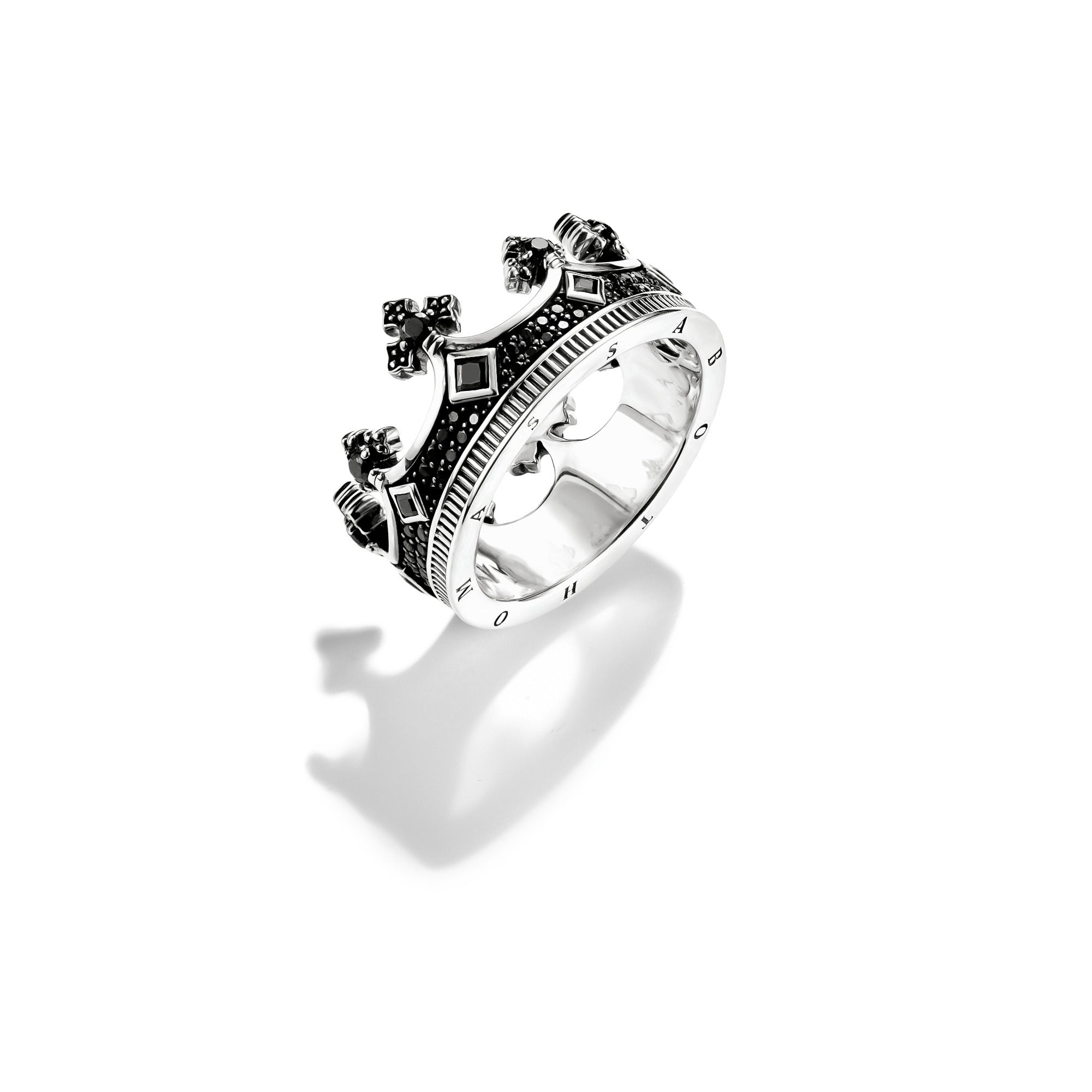 Crown Ring BlackenedZirconia in Black