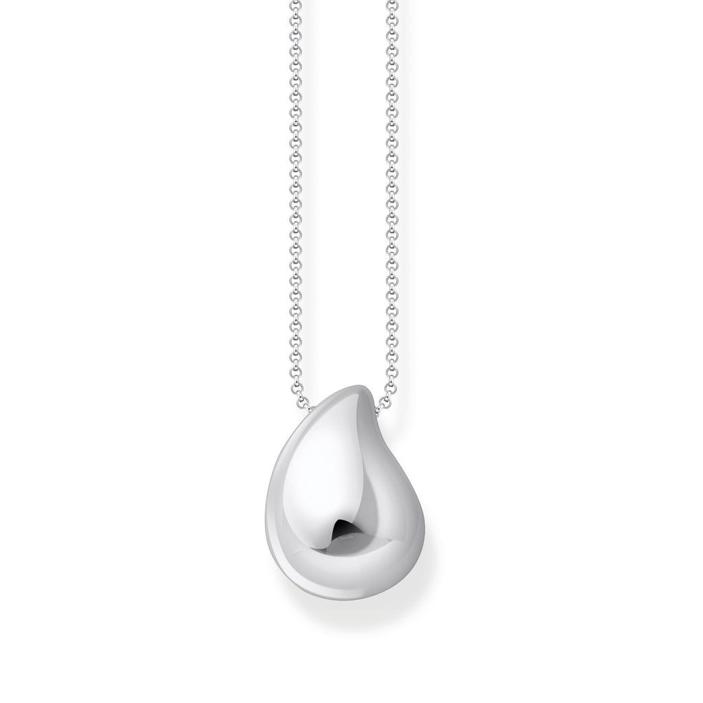 Silver Organic Drop Shape Necklace