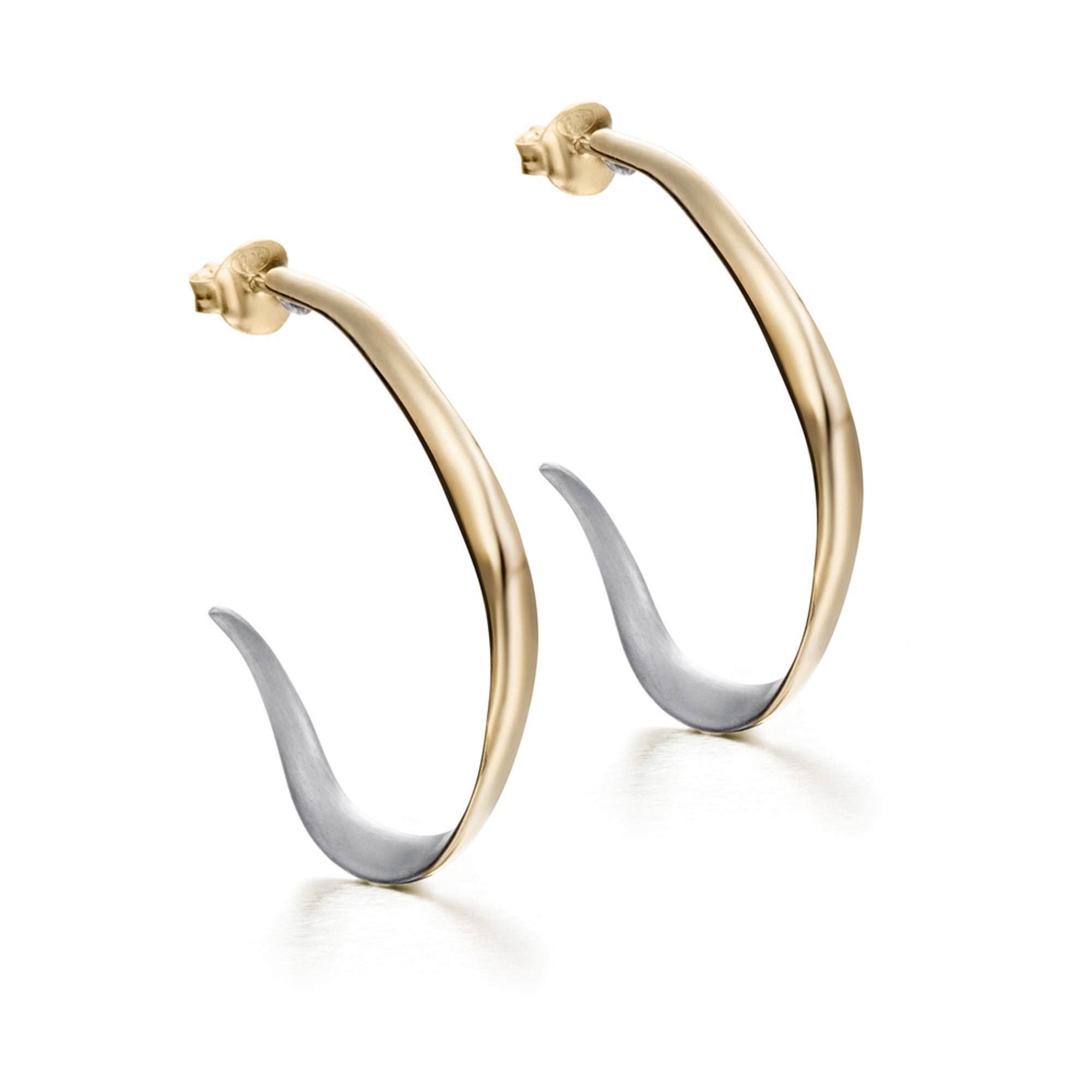 Earrings Venice Silver 32mm Gold 18k