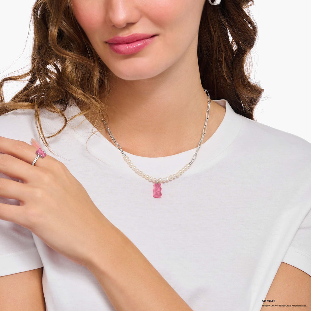 THOMAS SABO x HARIBO: Link Necklace with Goldbear Pink