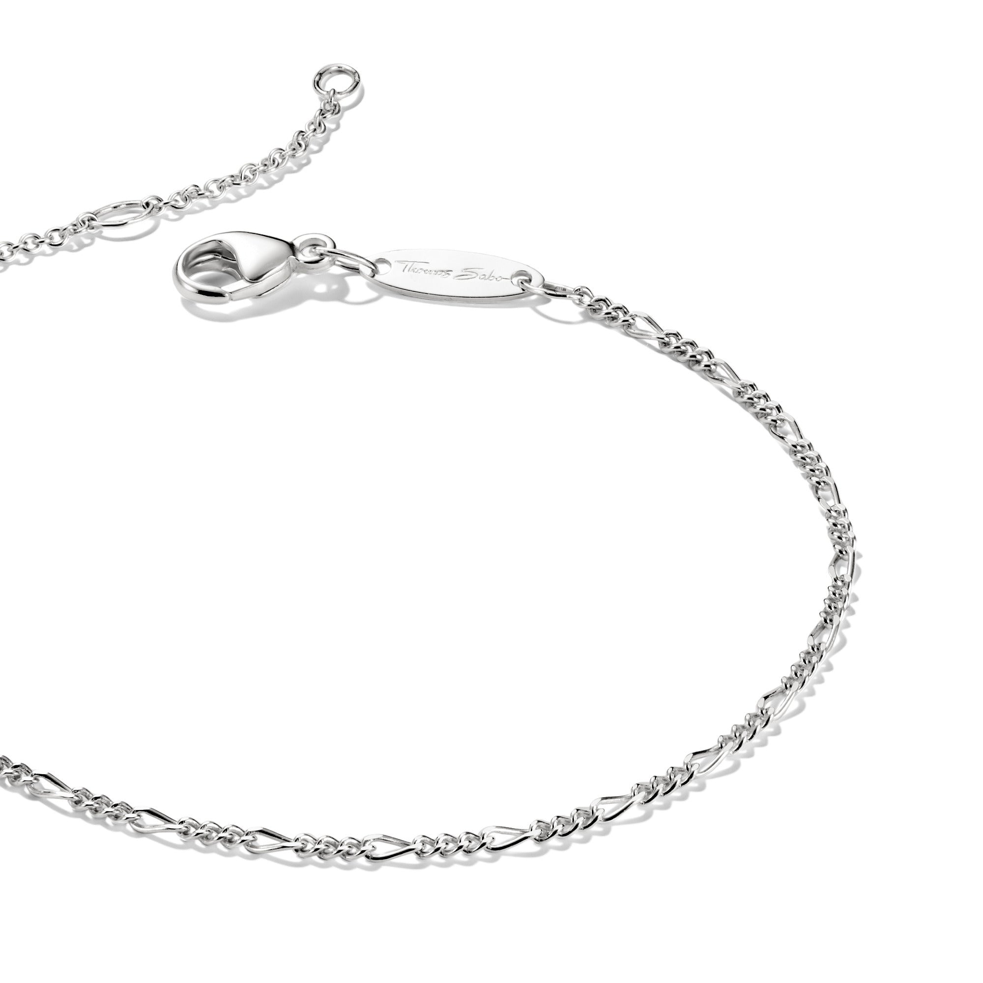 Charm Silver Figaro Design Bracelet