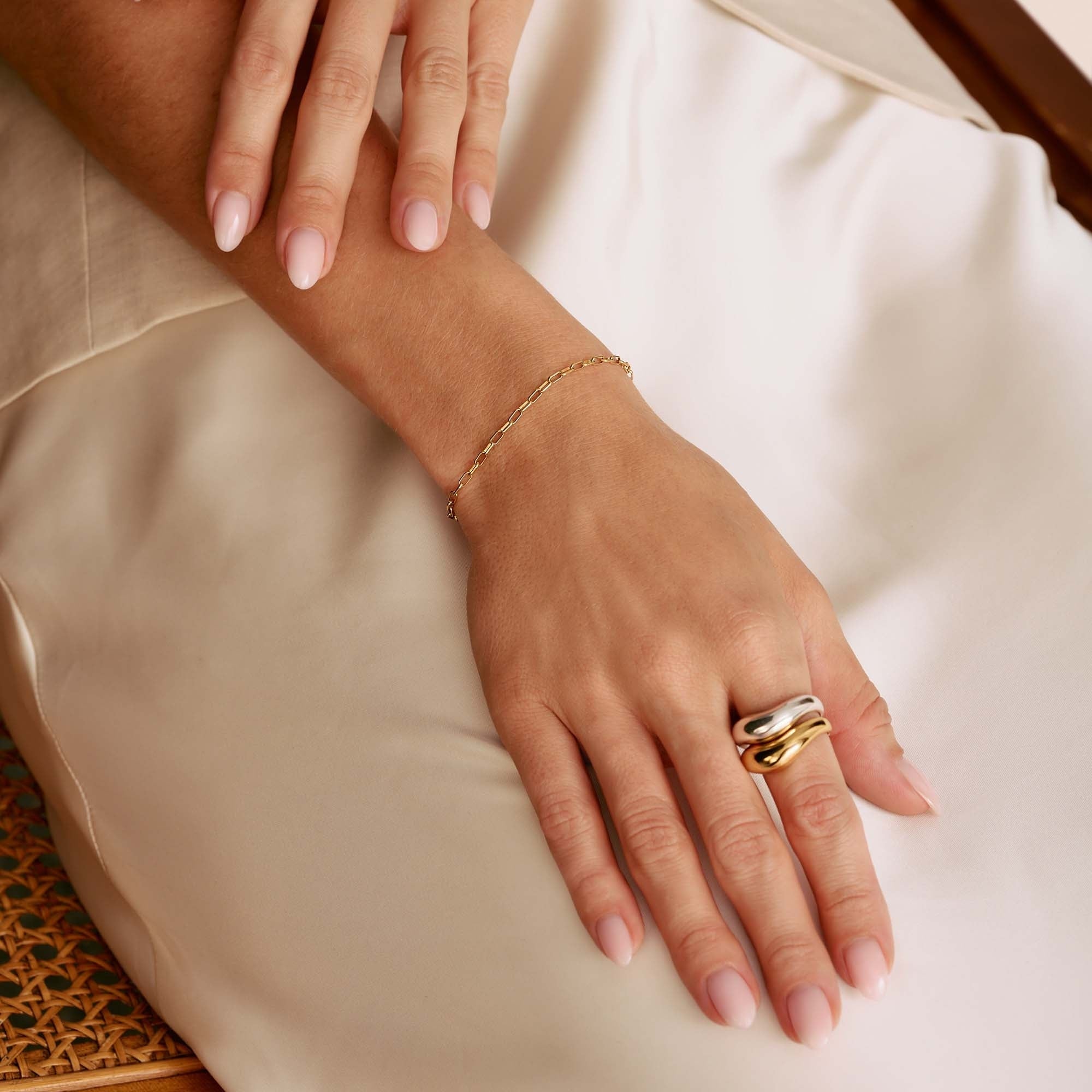 Charm Bracelet Paperclip Gold-Plated