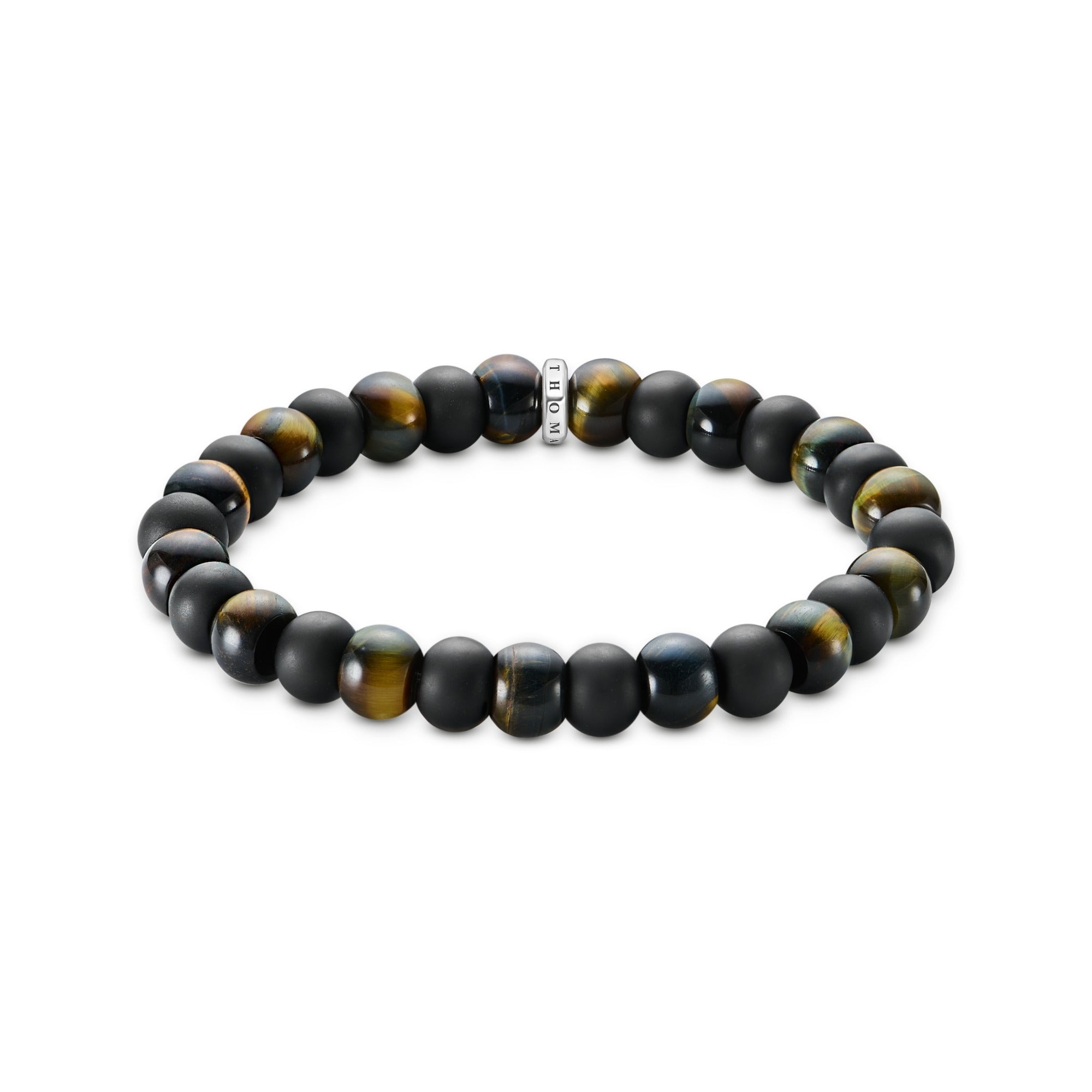 Blue, Gold Tiger's Eye Obsidian Beaded Bracelet