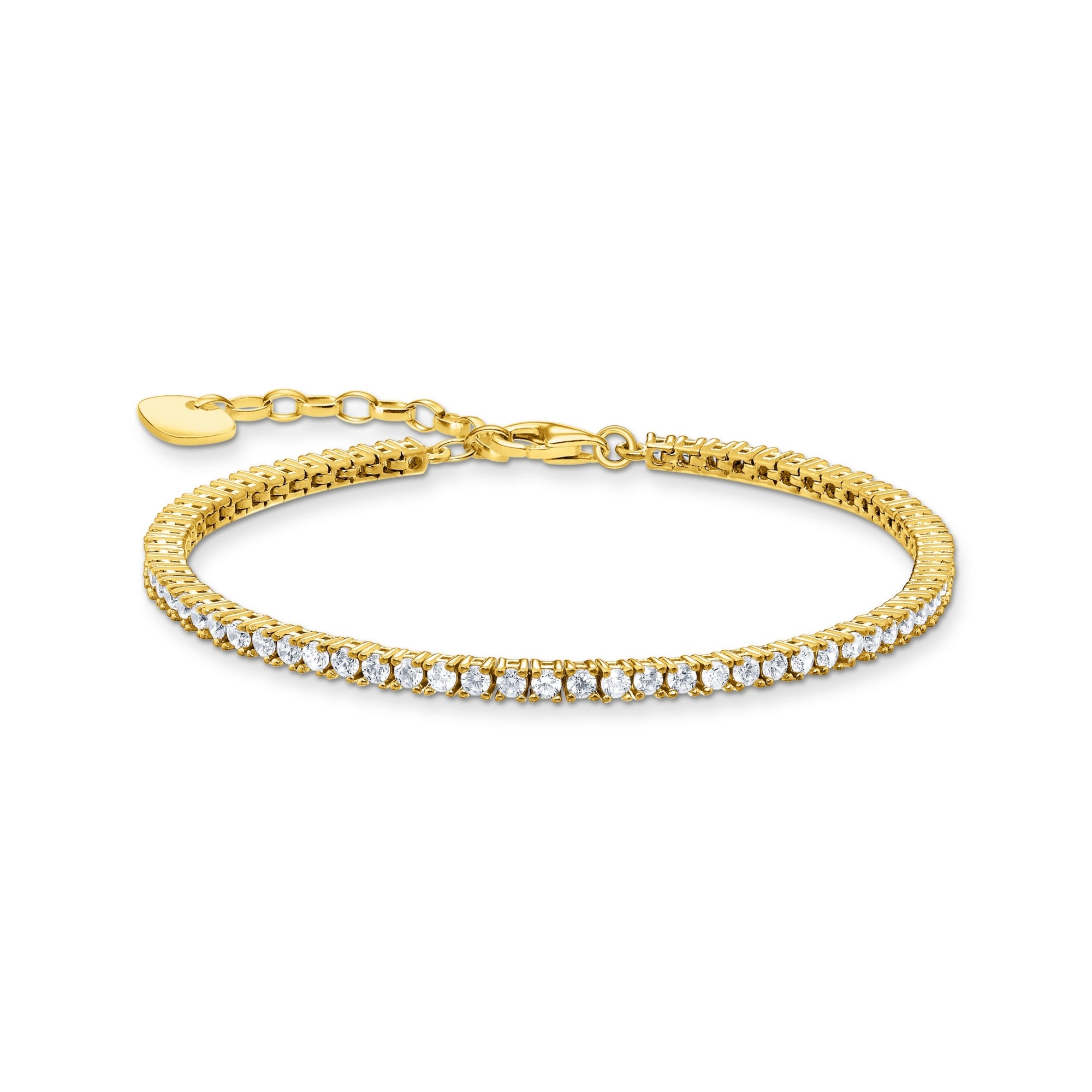 Classic Gold-Plated, Tennis Bracelet with Round Stones