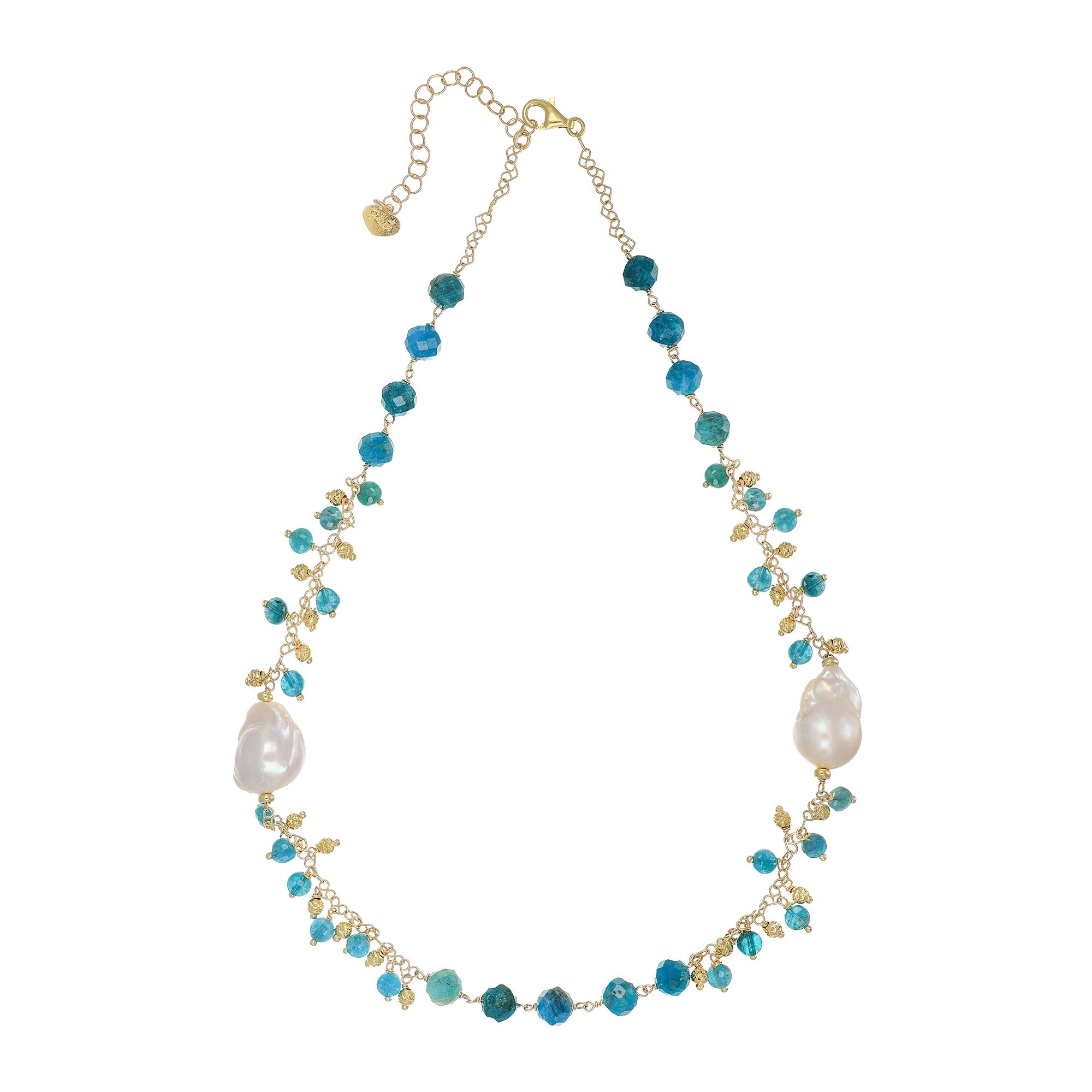 Baroque Pearl, Pearl & Apatite Necklace