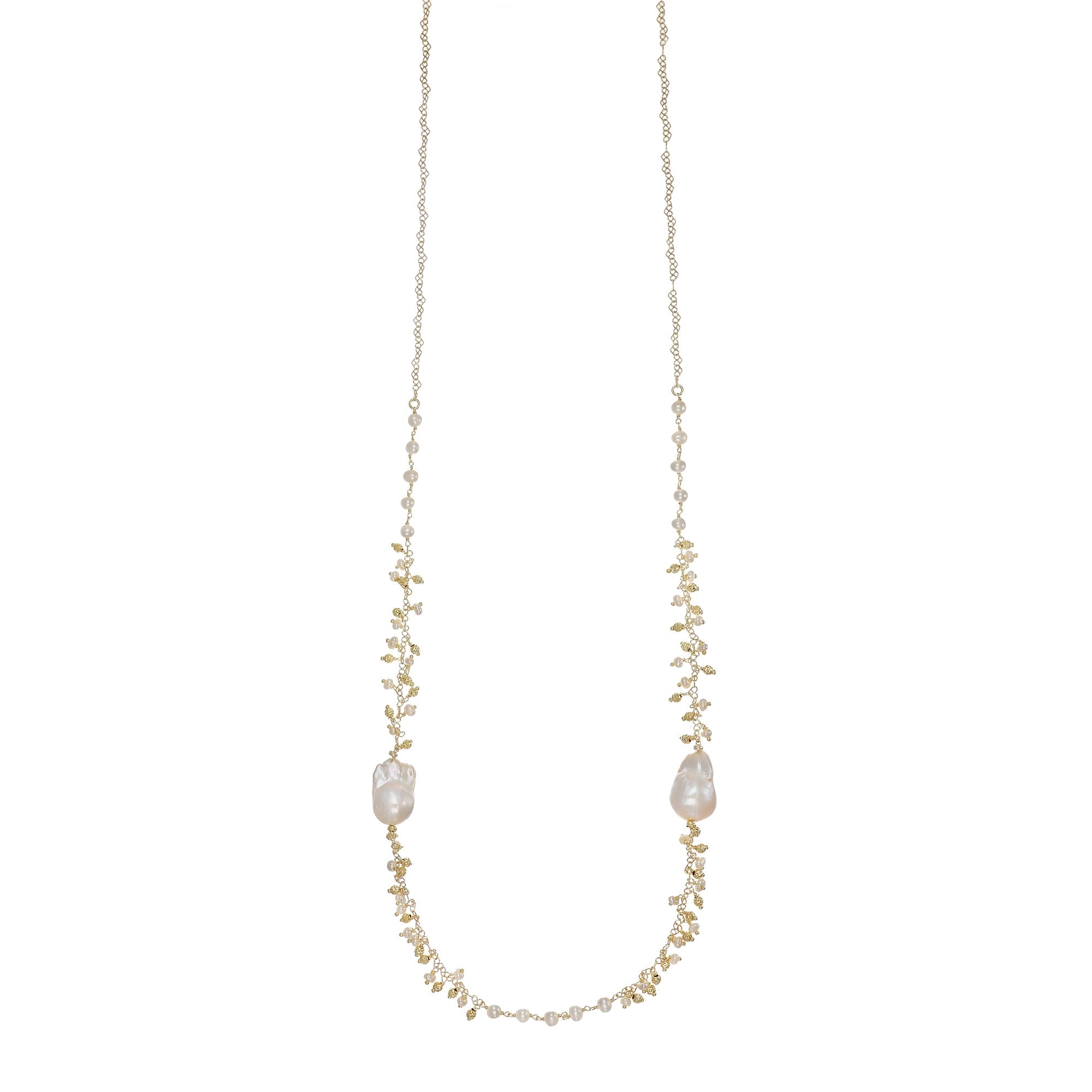 Baroque Pearl & Pearl Long Necklace