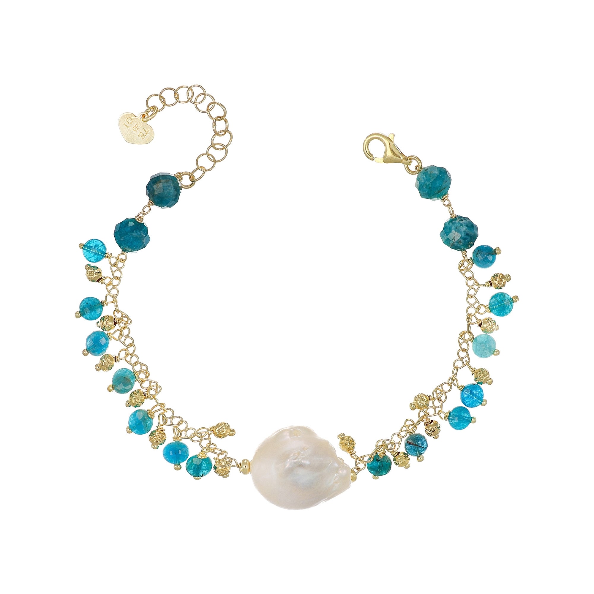 Baroque Pearl, Pearl & Apatite Bracelet