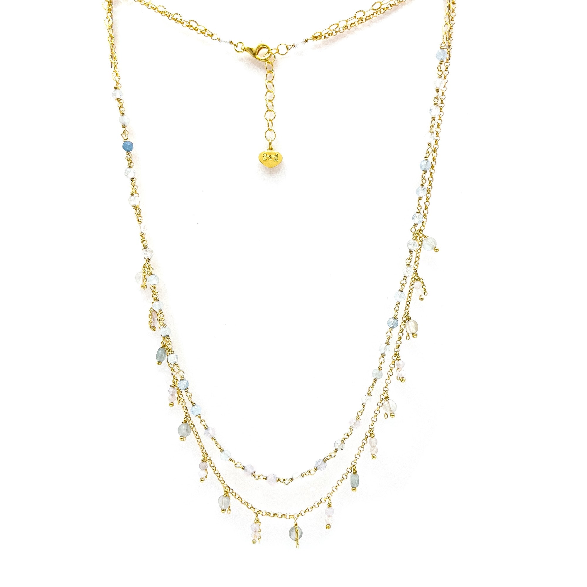 Collana Multifilo Acquamarina Necklace