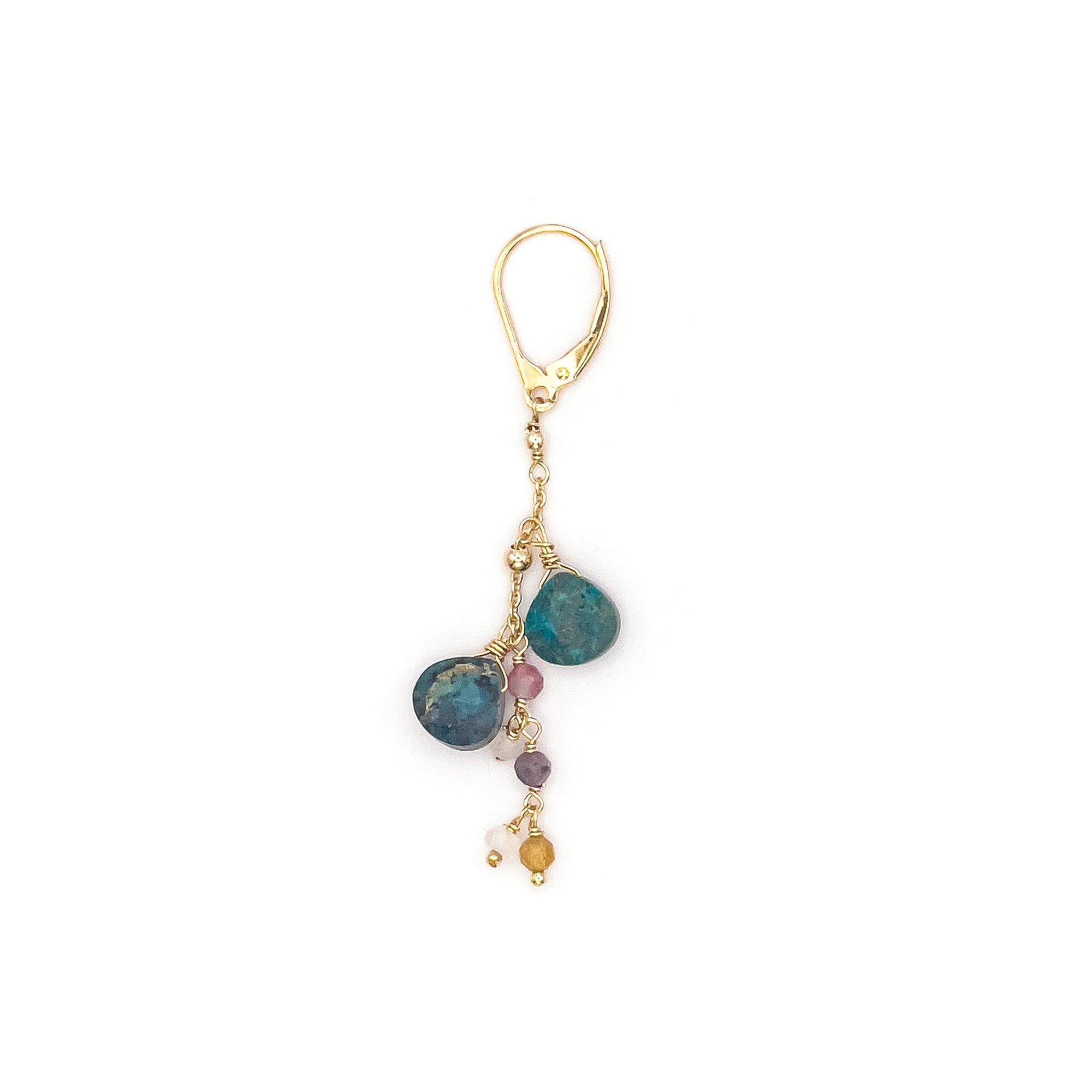 Tourmaline, Tourmaline, White Quartz & Multi-Stone Earring