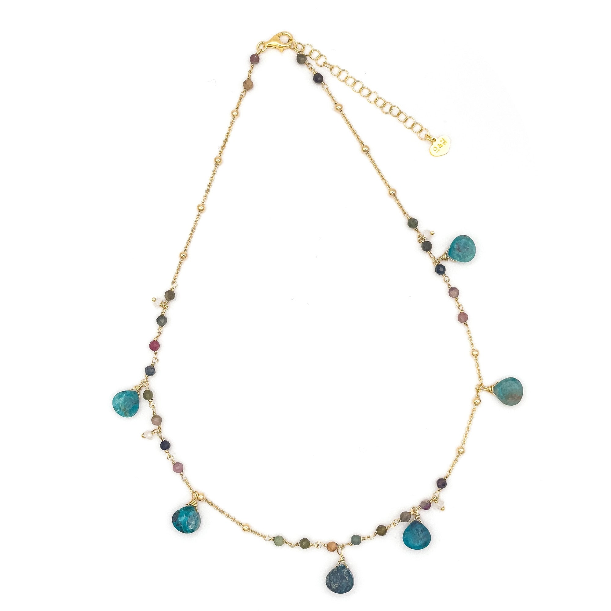 Tourmaline, Tourmaline, Apatite, White Quartz & Multi-Stone Necklace