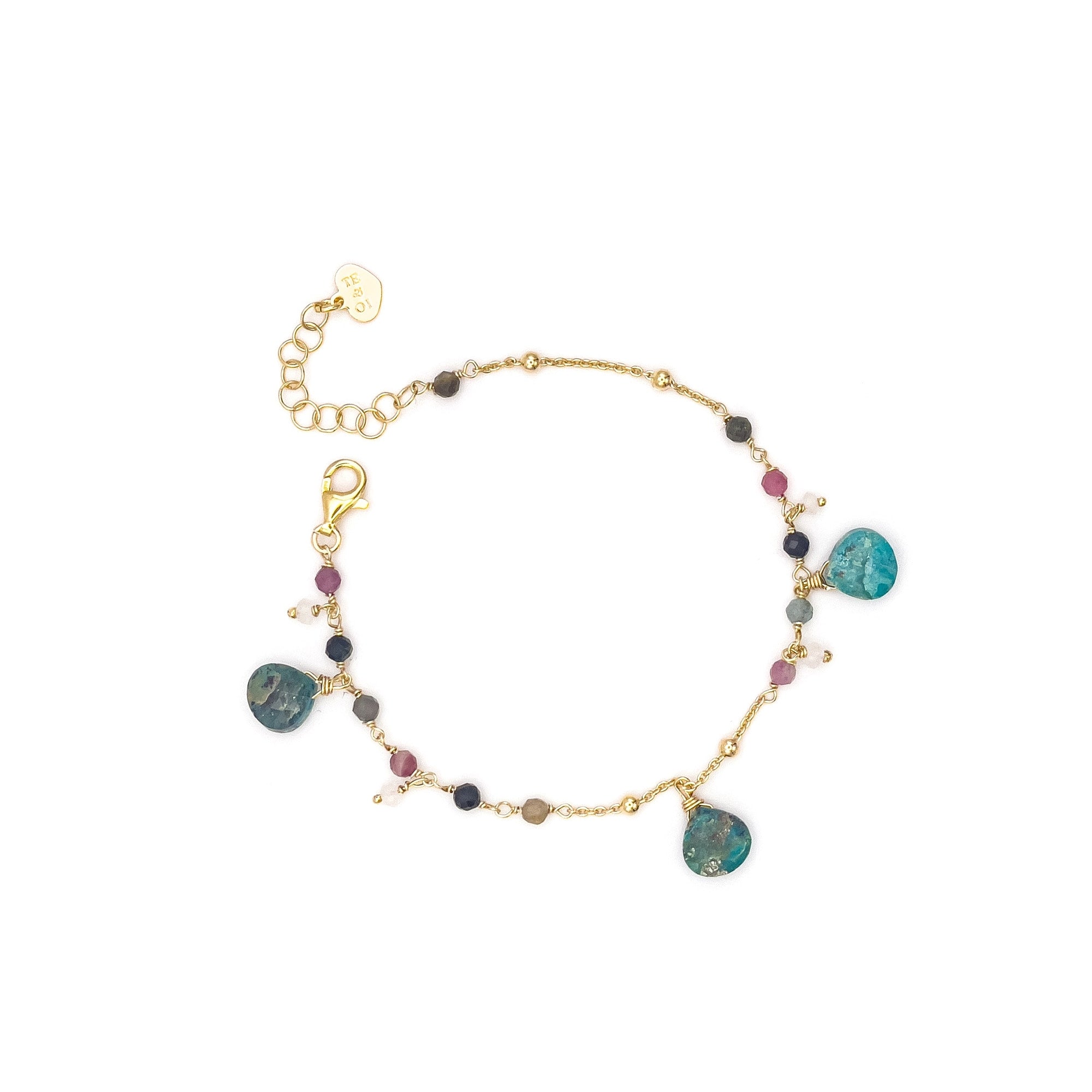 Tourmaline, Tourmaline, Apatite, White Quartz & Multi-Stone Bracelet