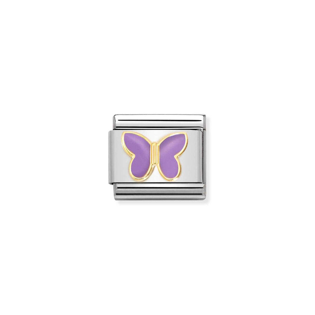 Composable Classic SYMBOLS steel, enamel and 18k gold LILAC butterfly