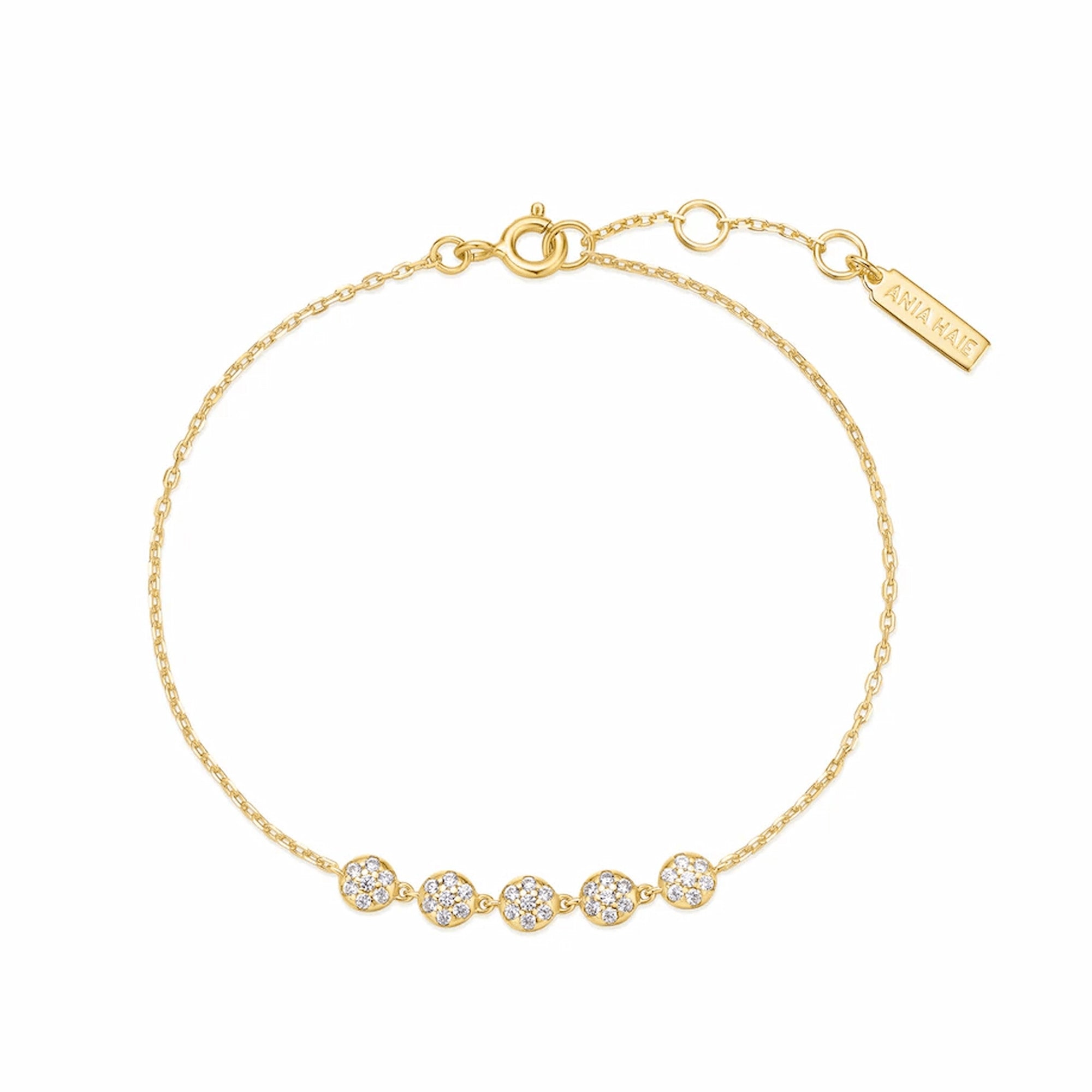 Gold Pave Multi Beaded Chain Bracelet