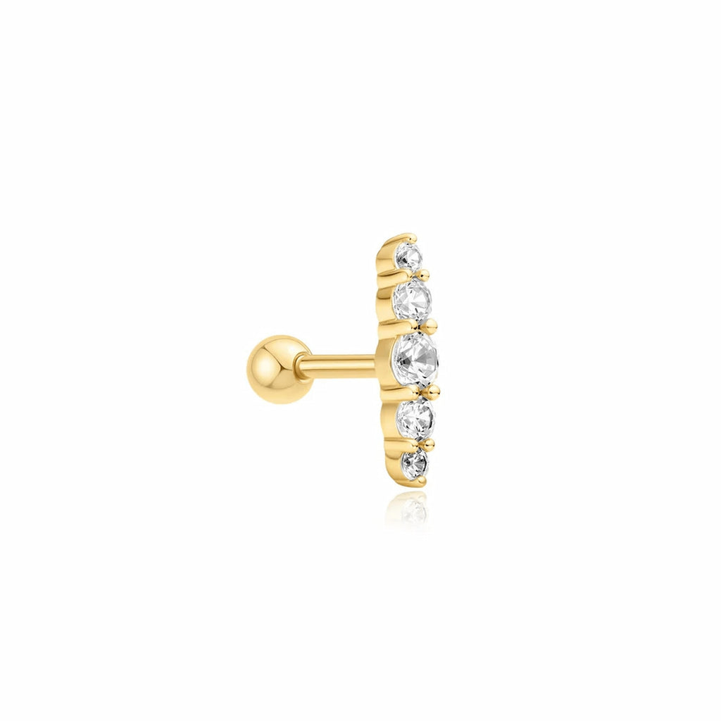 Gold Bar Barbell Single Earring