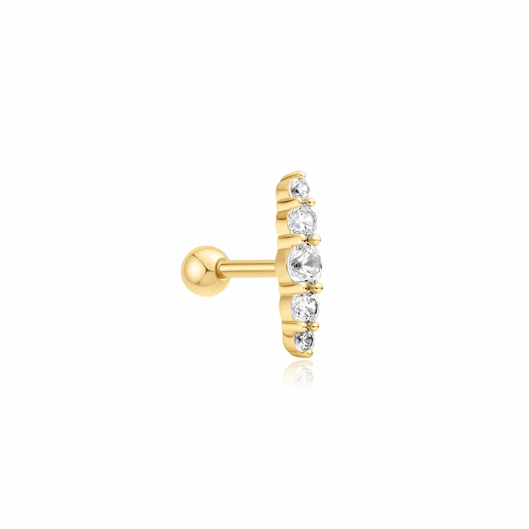 Gold Bar Barbell Single Earring