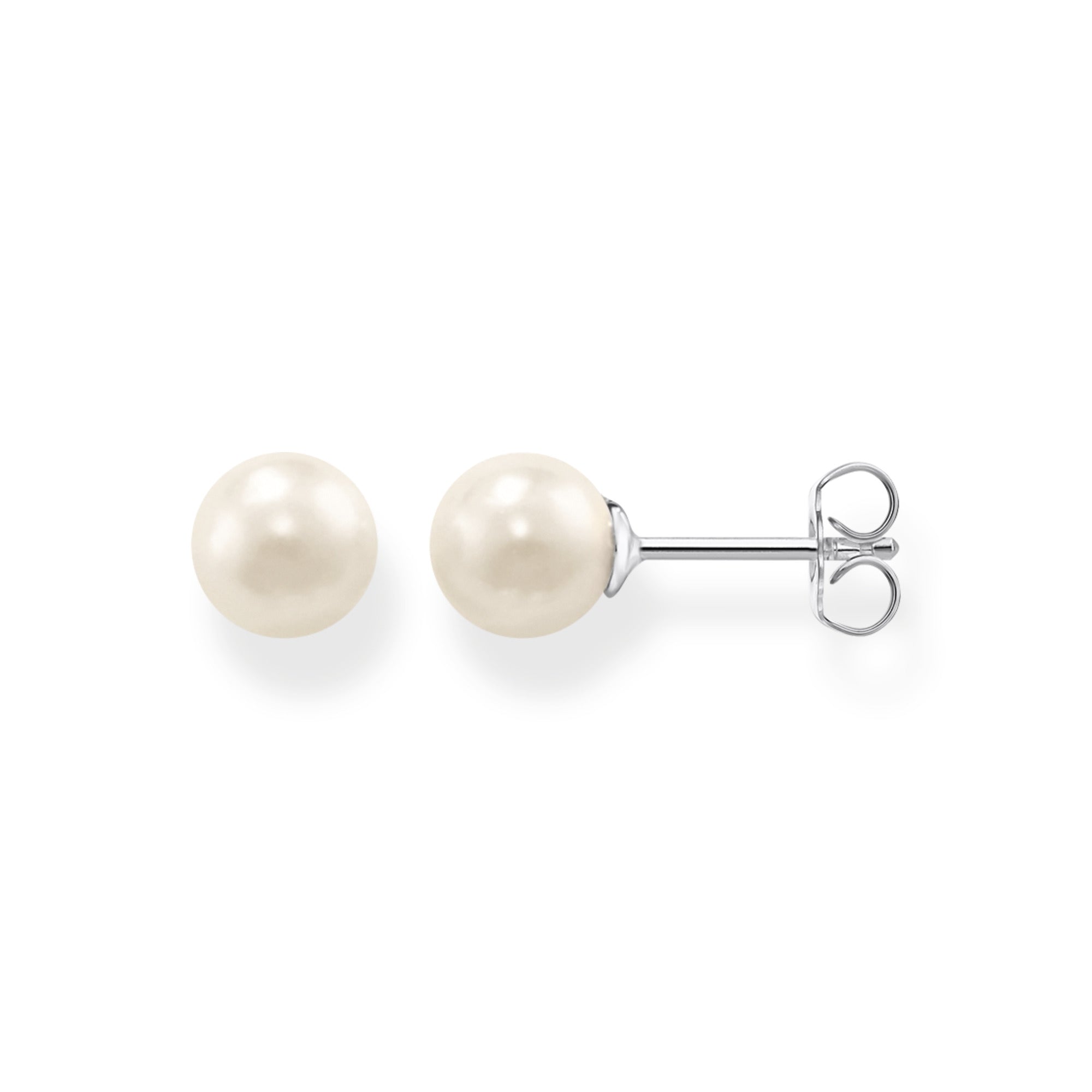 Ear Studs Pearl Silver