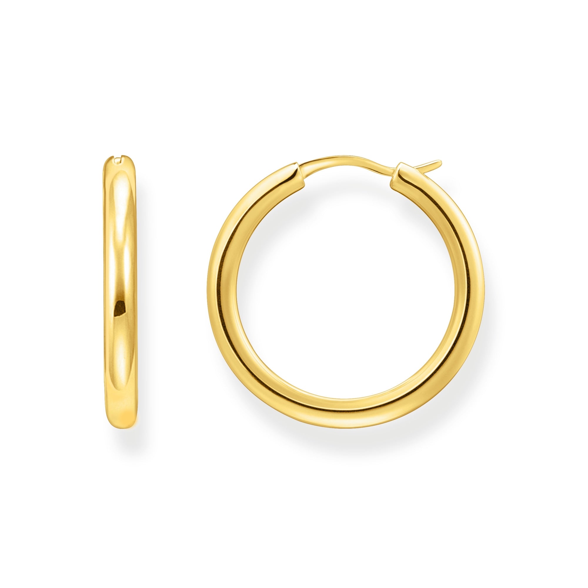 Gold-Plated Classic Hoop Earrings In Wider Shape