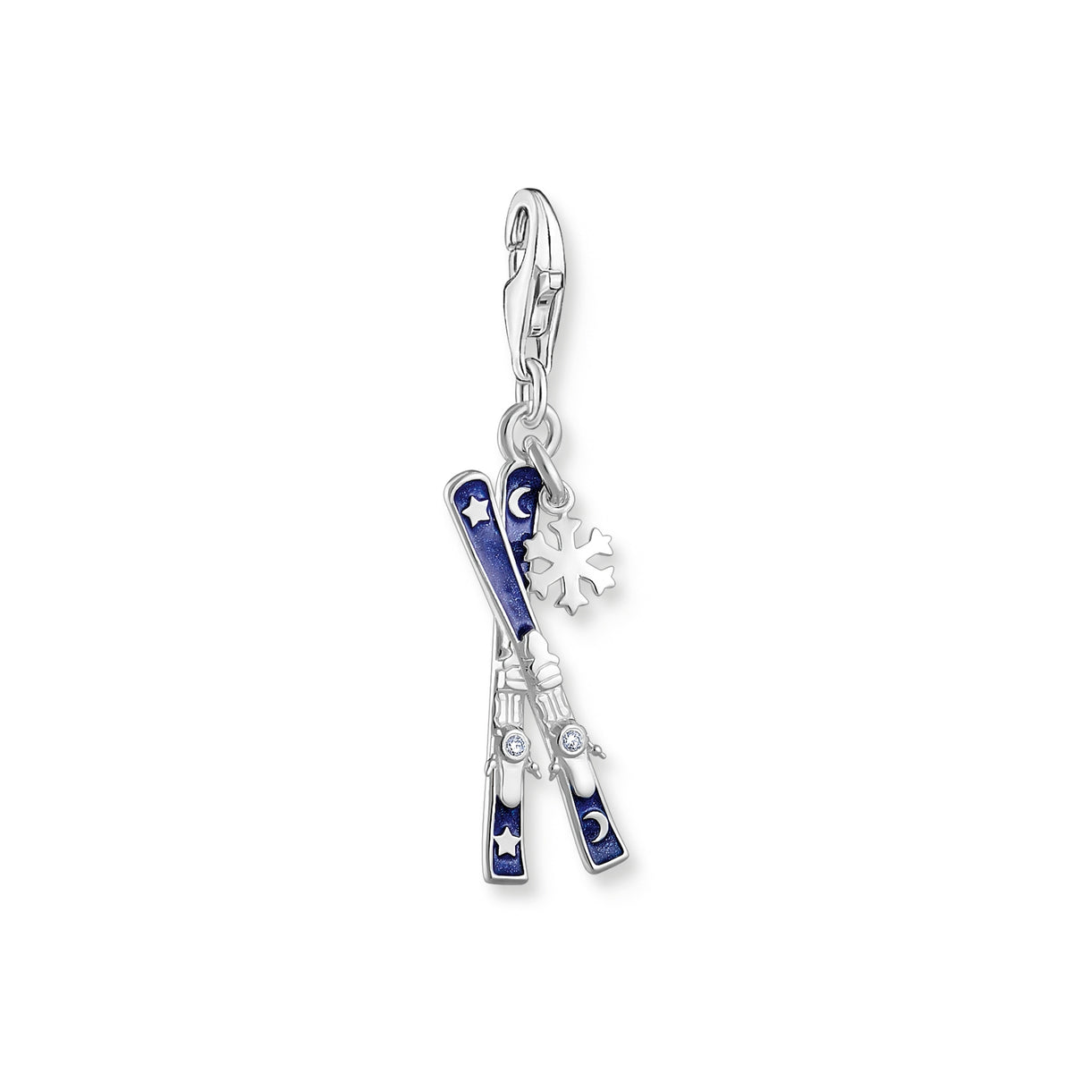 THOMAS SABO Silver Charm Crossed Ski with Cold Enamel