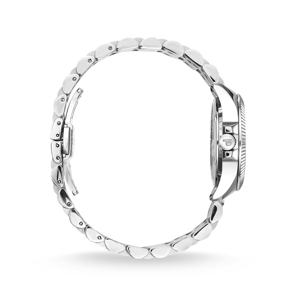 Watch For Women Divine Pink with White Stones Silver-Coloured