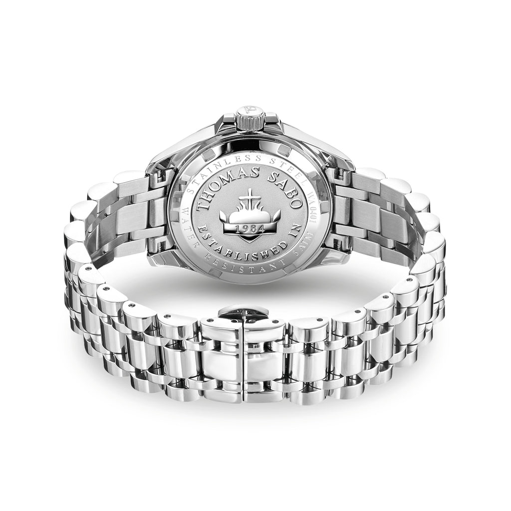 Watch For Women Divine Pink with White Stones Silver-Coloured