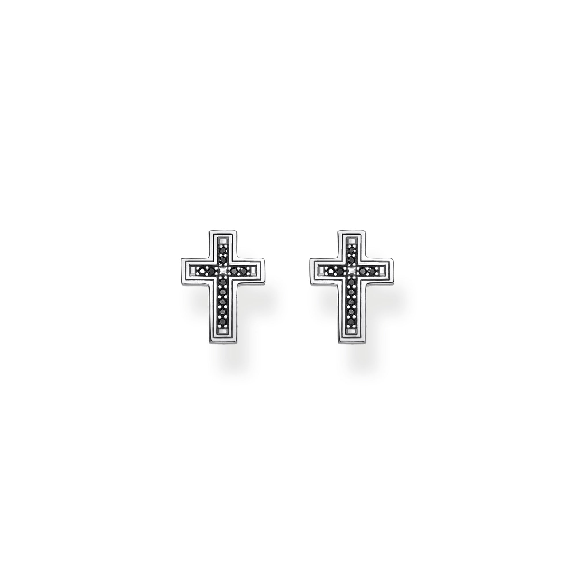 Ear Studs Cross Black