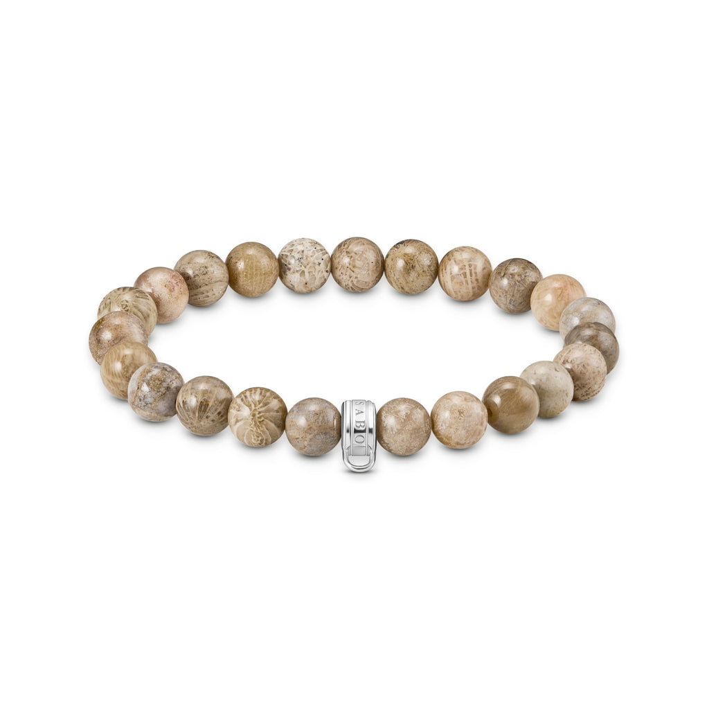 Silver Bracelet with Daisy Jasper Beads
