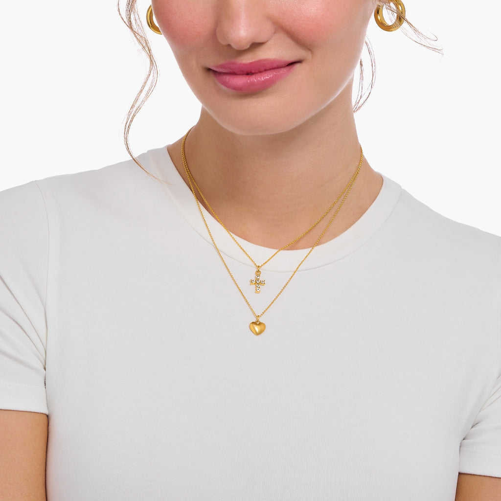 Gold-Plated Necklace with Heart Pendant